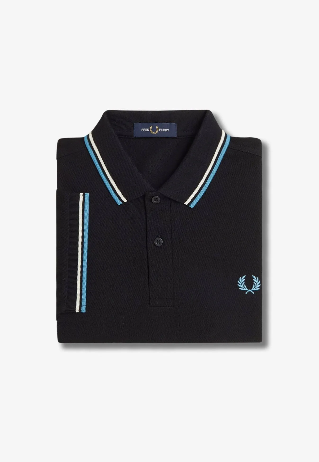 Fred Perry - The Twin Tipped Blk/Ecru/Softblu - Polo