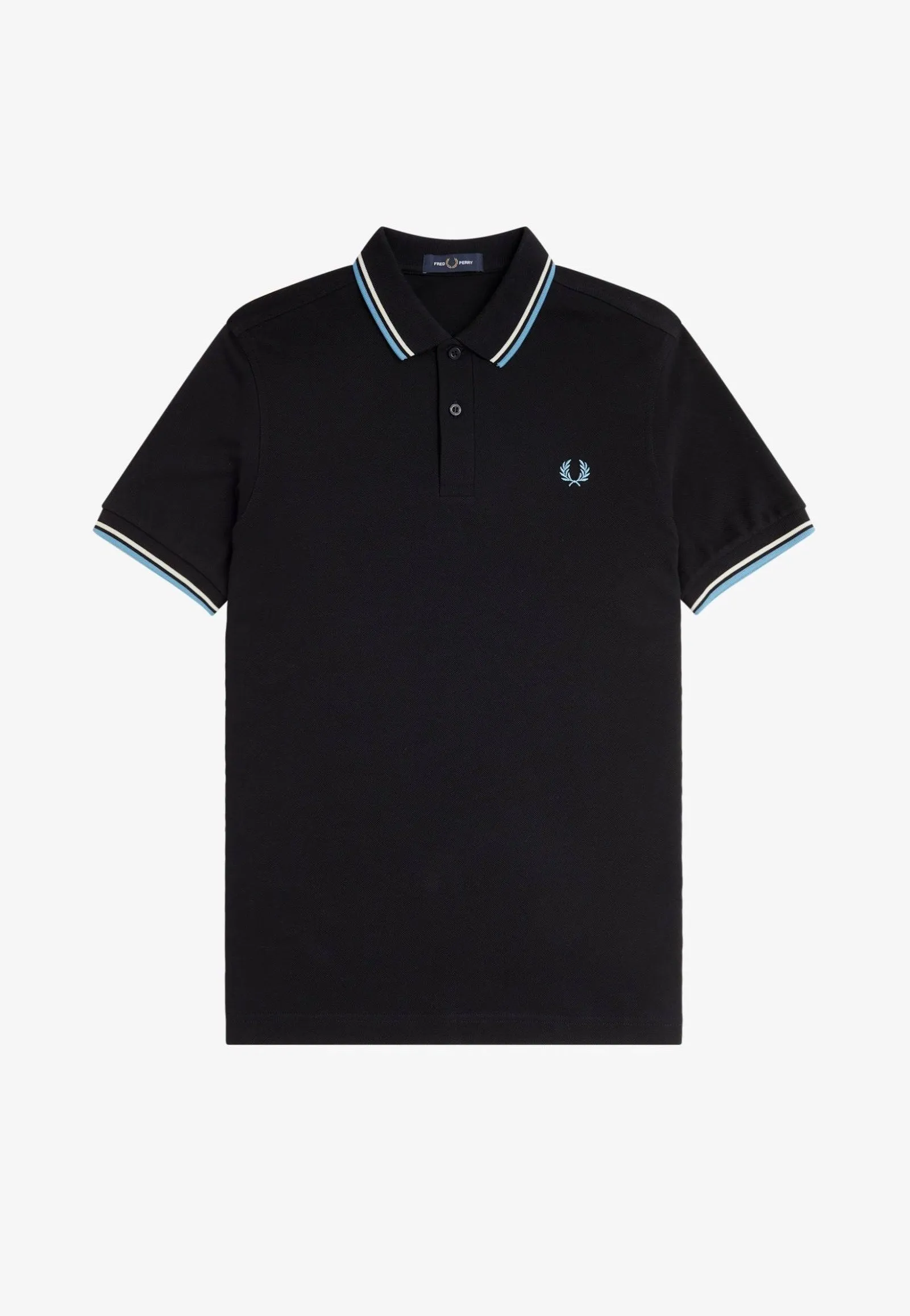 Fred Perry - The Twin Tipped Blk/Ecru/Softblu - Polo