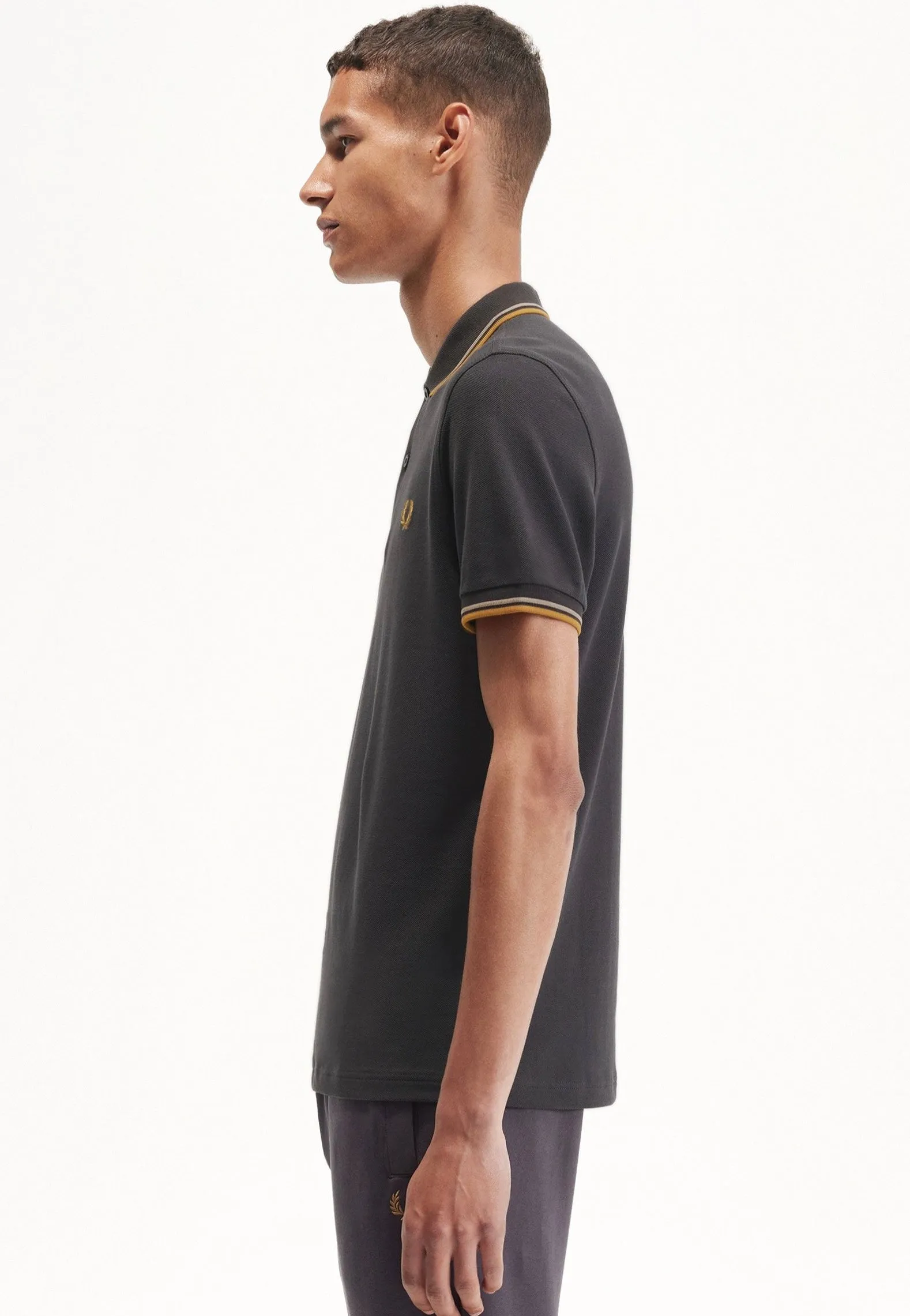 Fred Perry - Twin Tipped Anchor Grey/Warm Stone/Dark Caramel - Polo