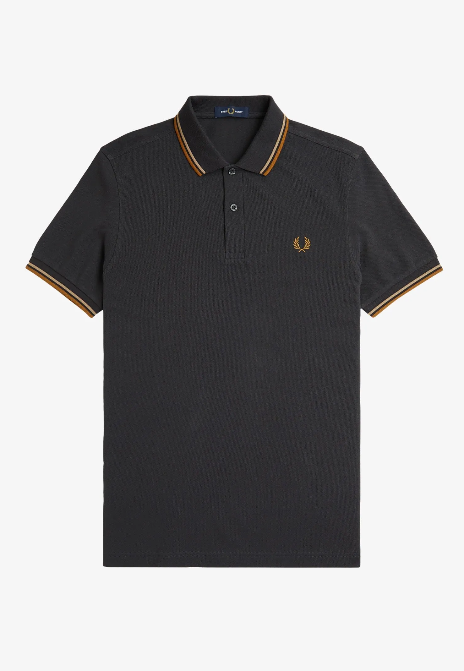 Fred Perry - Twin Tipped Anchor Grey/Warm Stone/Dark Caramel - Polo