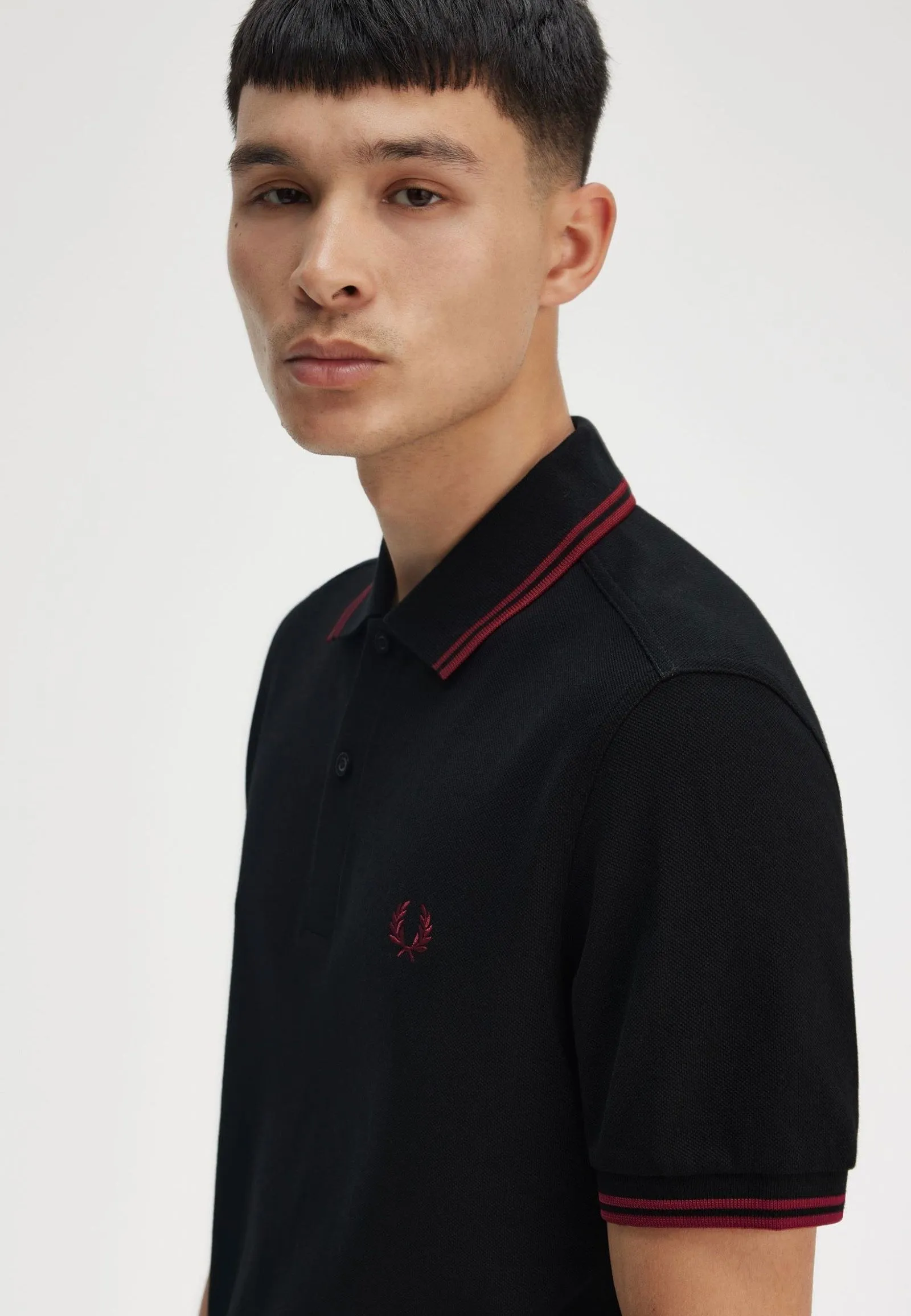 Fred Perry - Twin Tipped Black/Burnt Red - Polo
