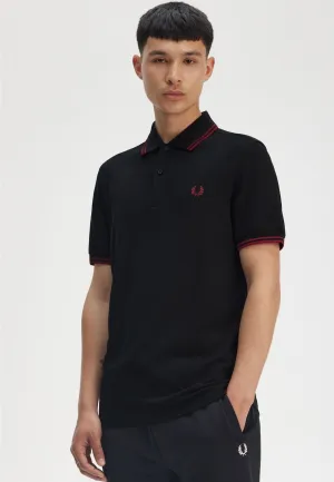 Fred Perry - Twin Tipped Black/Burnt Red - Polo