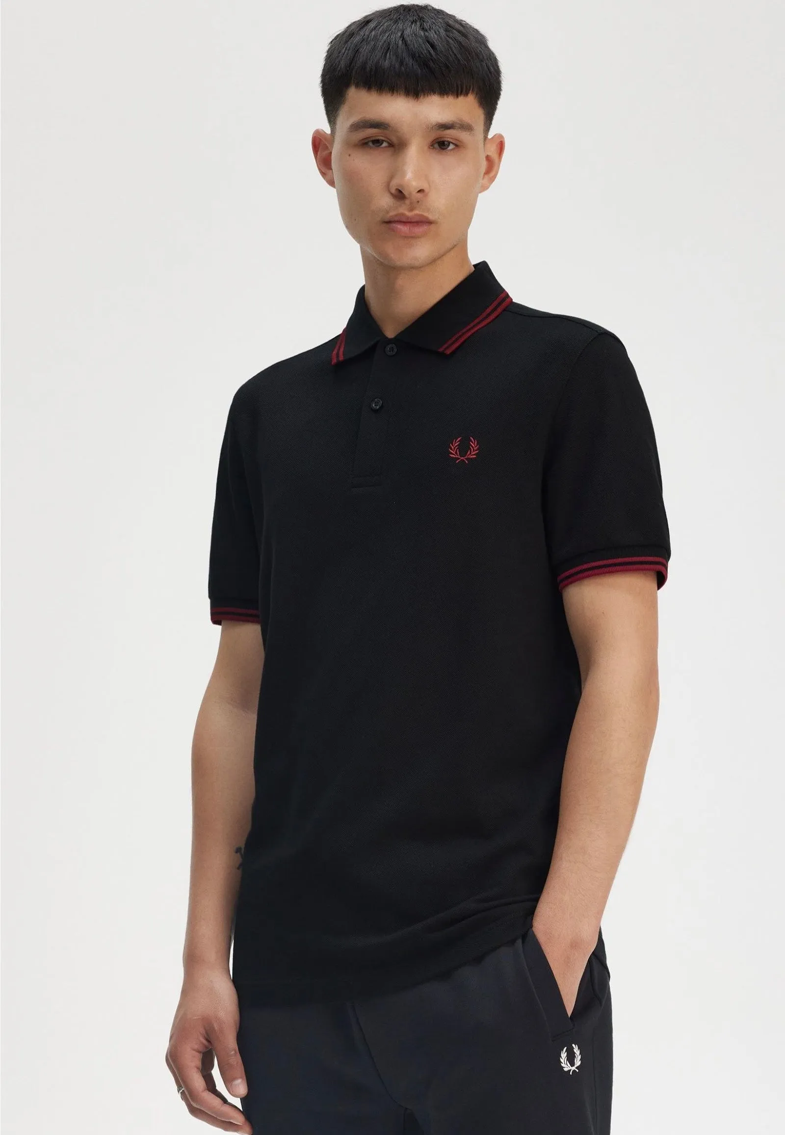 Fred Perry - Twin Tipped Black/Burnt Red - Polo