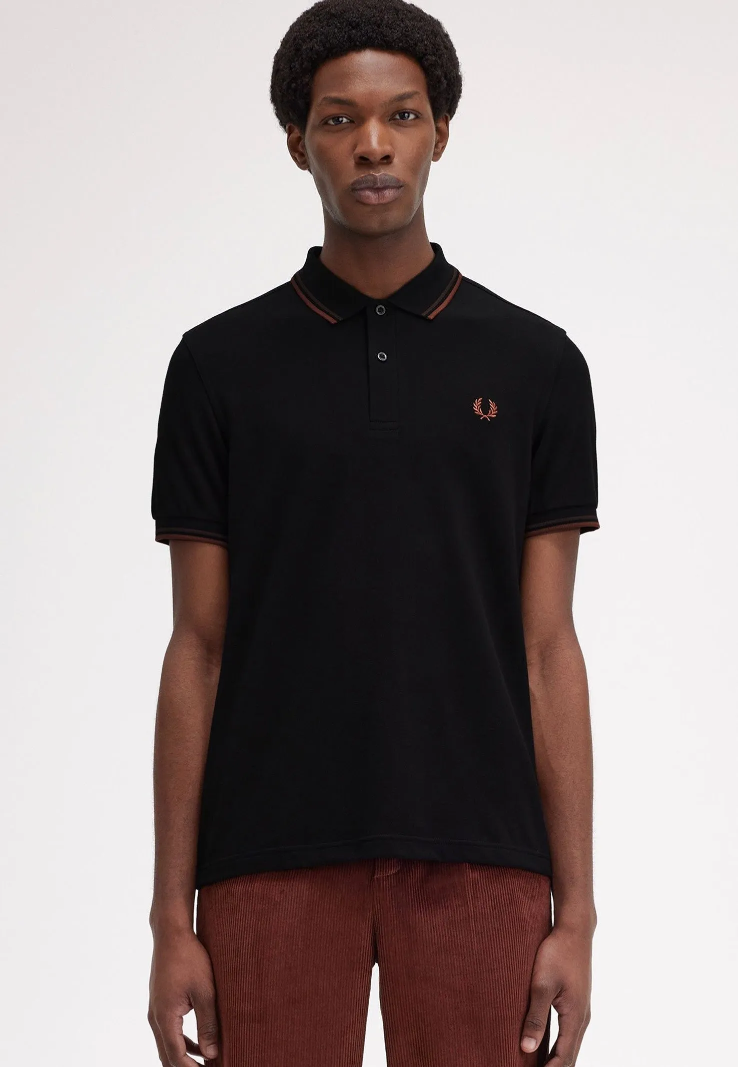 Fred Perry - Twin Tipped Black/Carrington Road Brick/Whisky Brown - Polo
