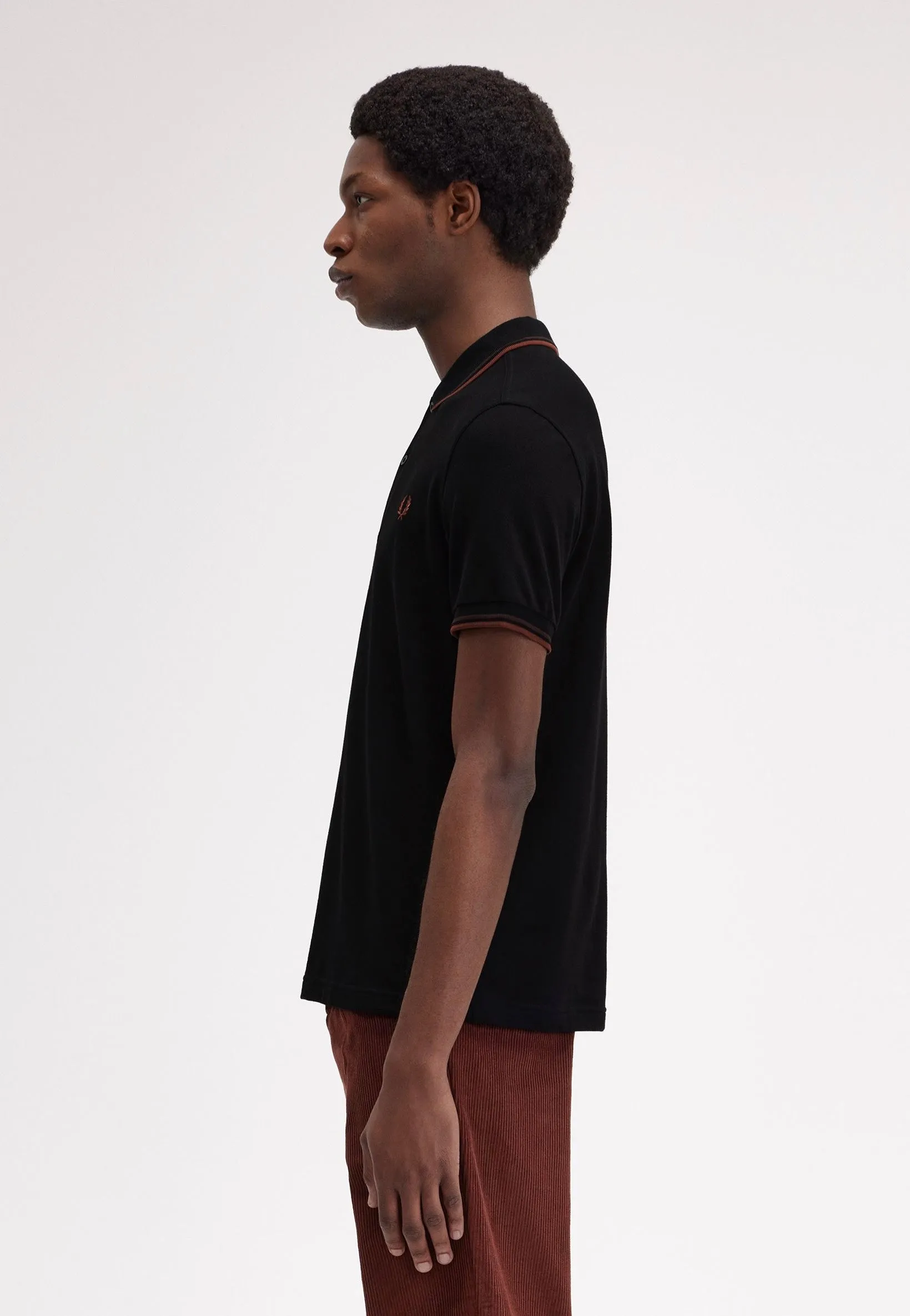 Fred Perry - Twin Tipped Black/Carrington Road Brick/Whisky Brown - Polo