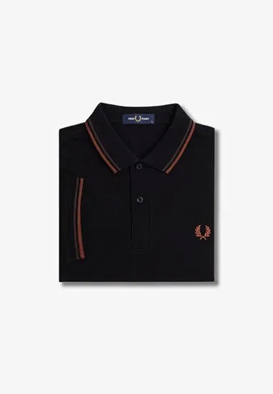 Fred Perry - Twin Tipped Black/Carrington Road Brick/Whisky Brown - Polo