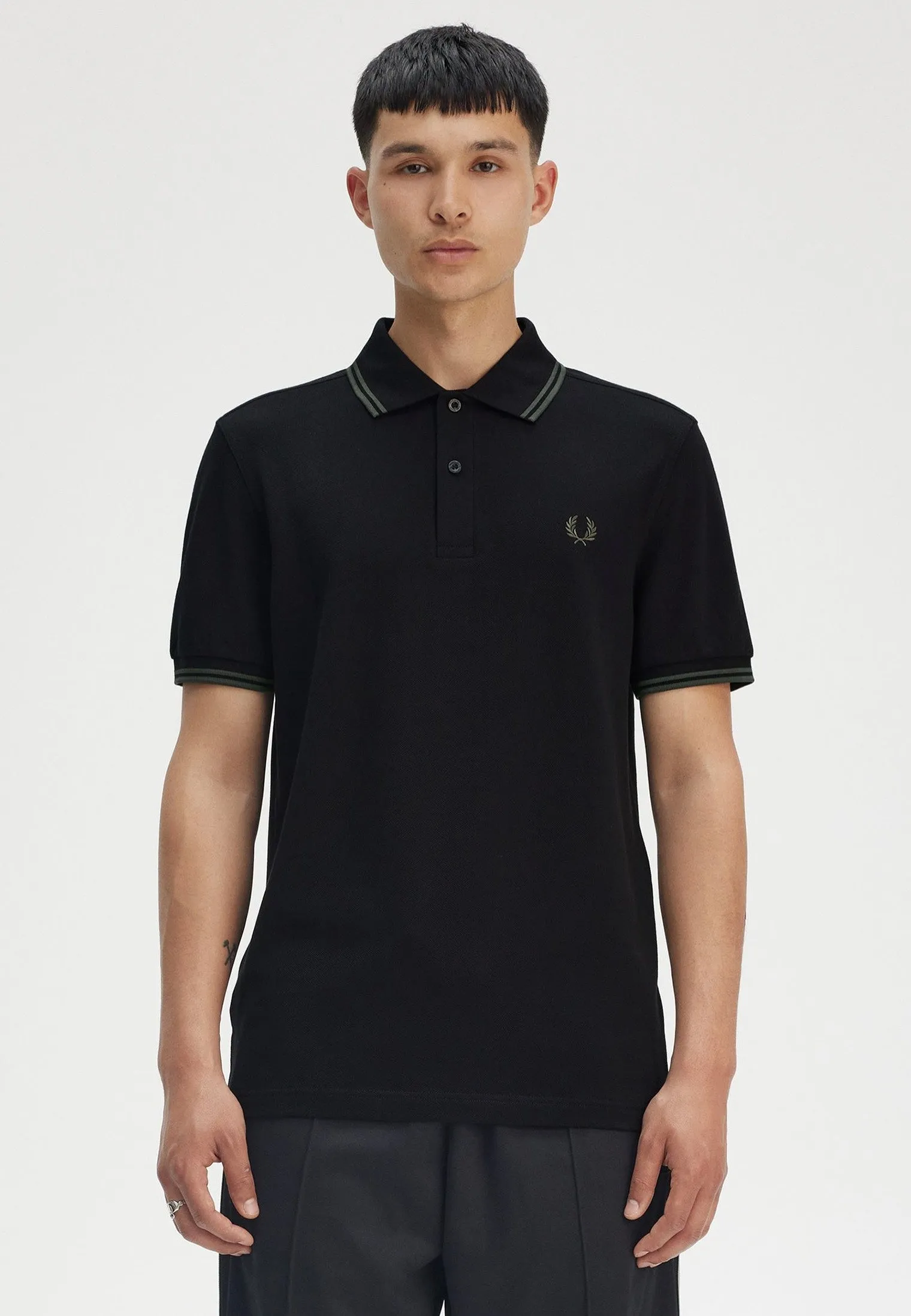 Fred Perry - Twin Tipped Black/Court Green - Polo