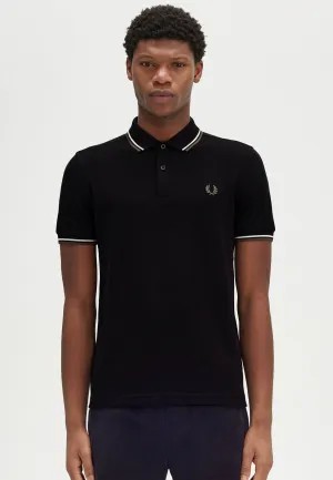 Fred Perry - Twin Tipped Black/Ecru/Laurel Wreath Green - Polo