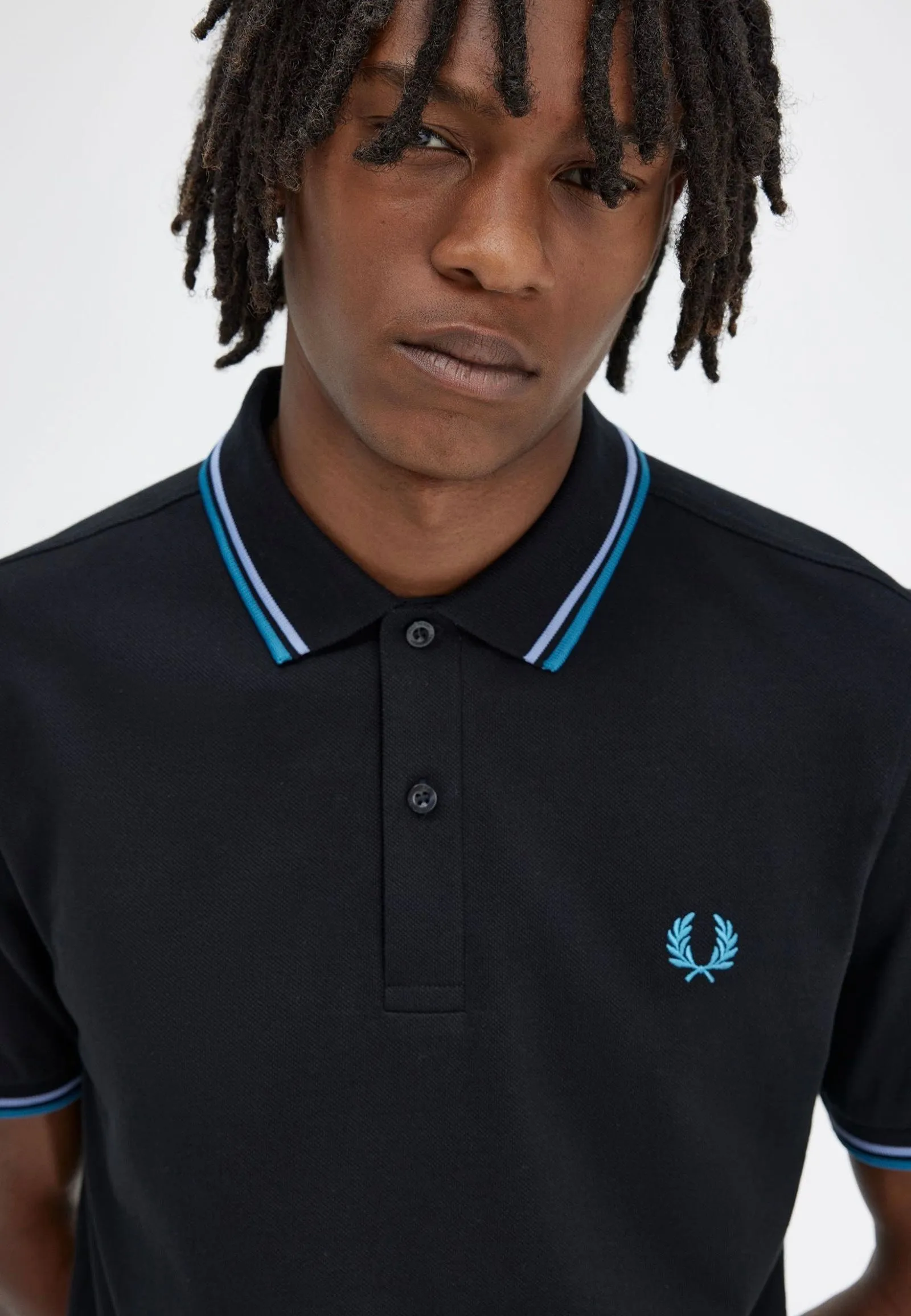 Fred Perry - Twin Tipped Black/Light Smoke/Runaway Bay Ocean - Polo