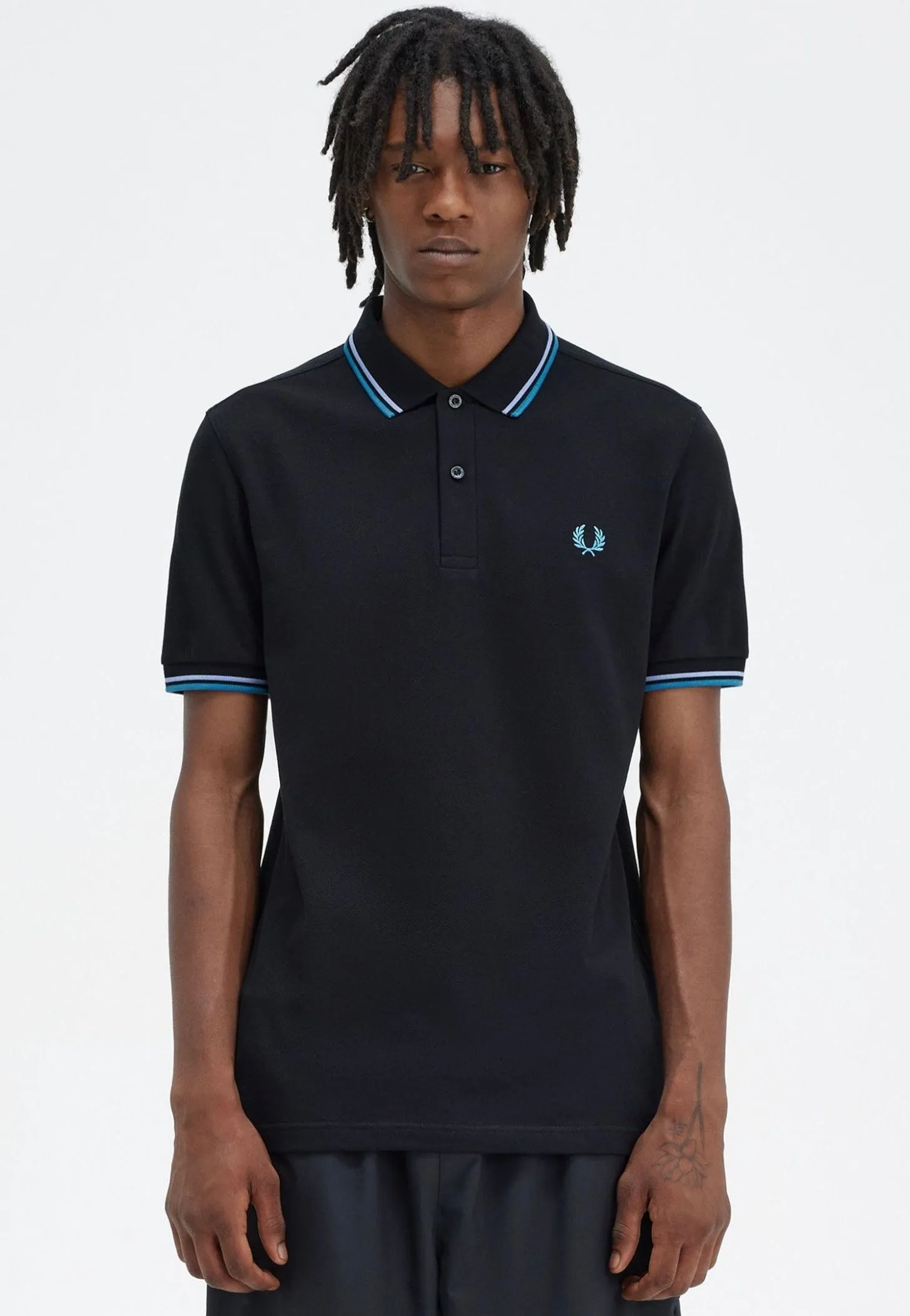 Fred Perry - Twin Tipped Black/Light Smoke/Runaway Bay Ocean - Polo