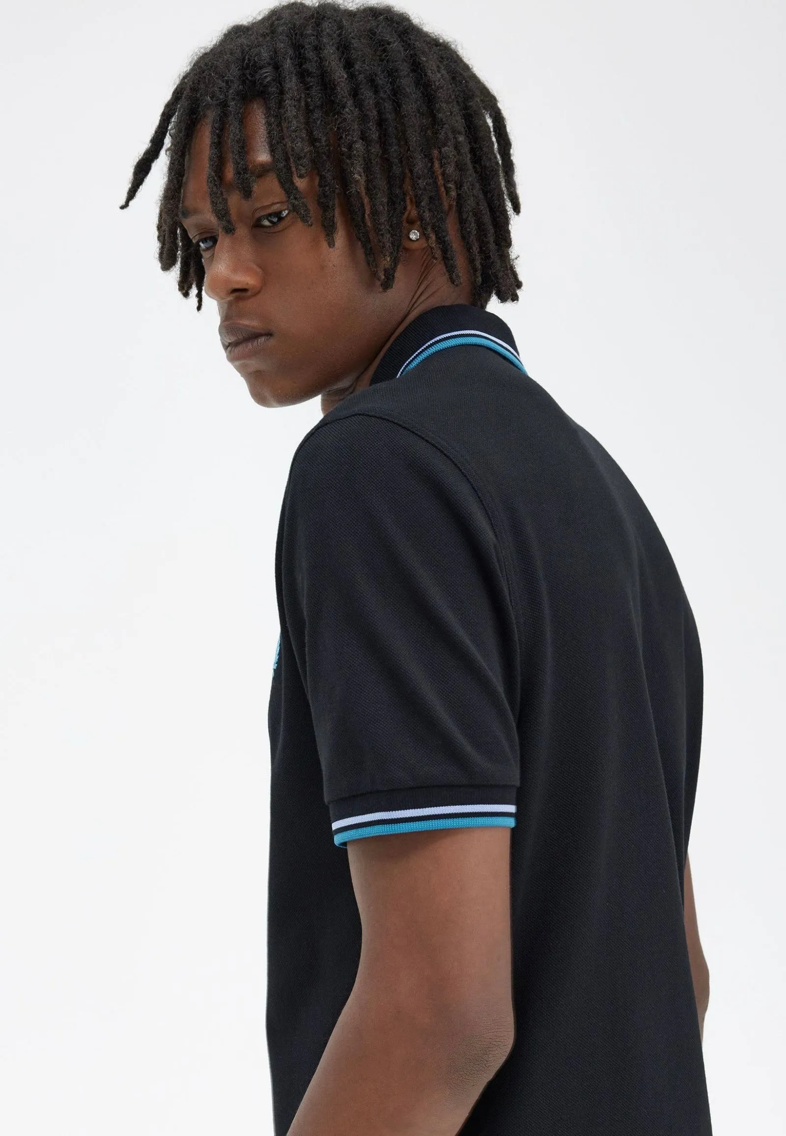 Fred Perry - Twin Tipped Black/Light Smoke/Runaway Bay Ocean - Polo