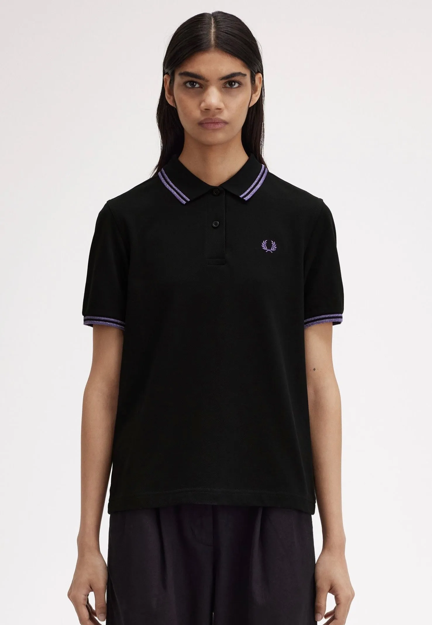 Fred Perry - Twin Tipped Black/Metallic Ultra Violet/Metallic Ultra Violet - Polo