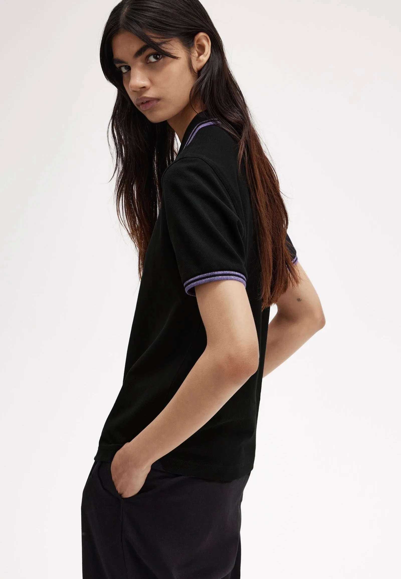 Fred Perry - Twin Tipped Black/Metallic Ultra Violet/Metallic Ultra Violet - Polo