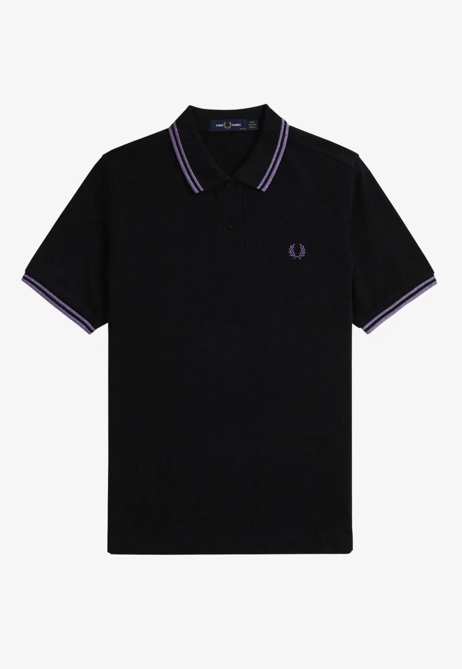 Fred Perry - Twin Tipped Black/Metallic Ultra Violet/Metallic Ultra Violet - Polo