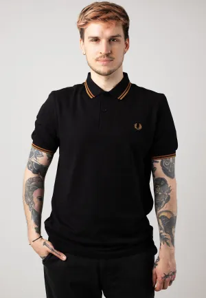 Fred Perry - Twin Tipped Black/Nut Flake/Dark Caramel - Polo