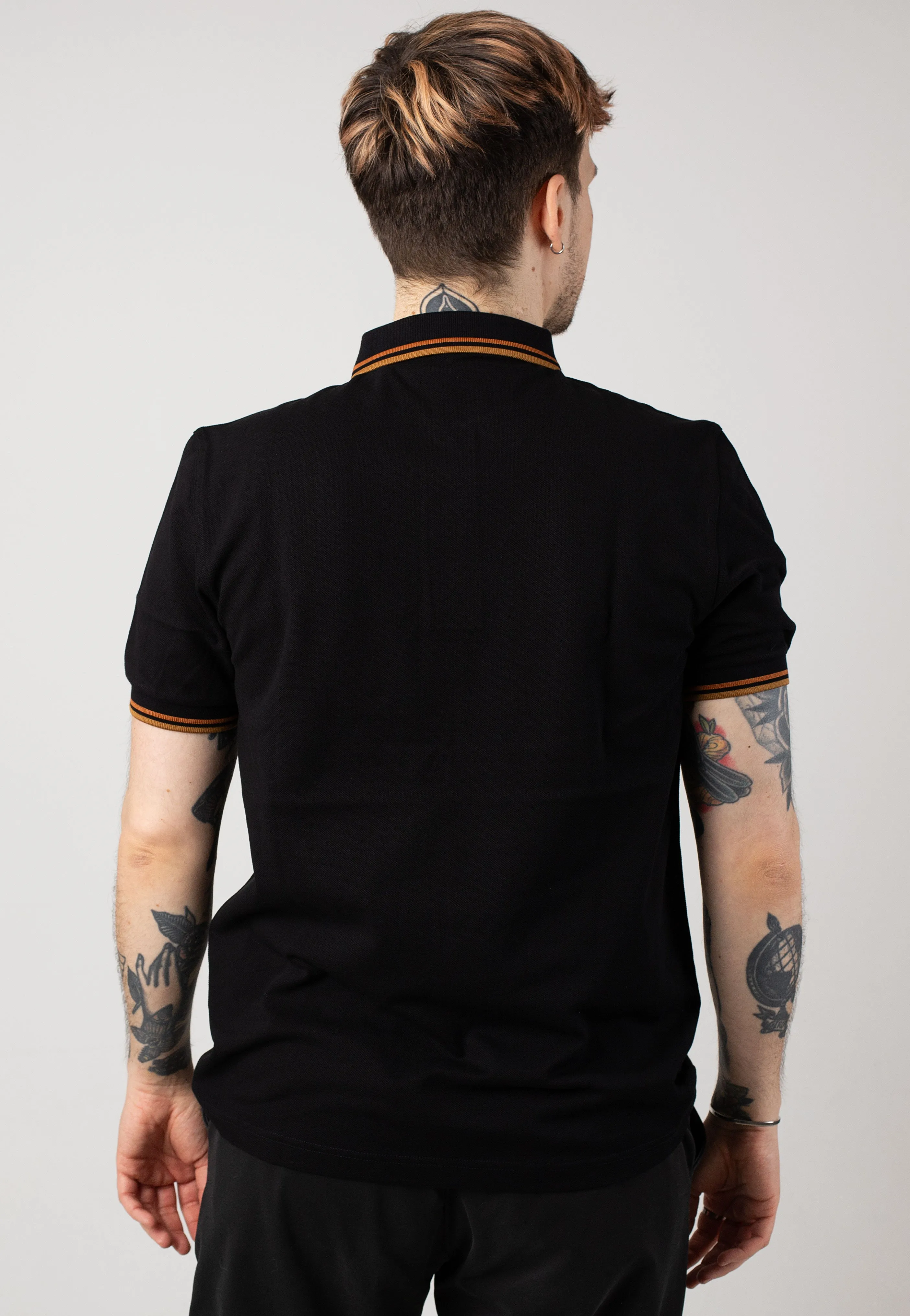 Fred Perry - Twin Tipped Black/Nut Flake/Dark Caramel - Polo