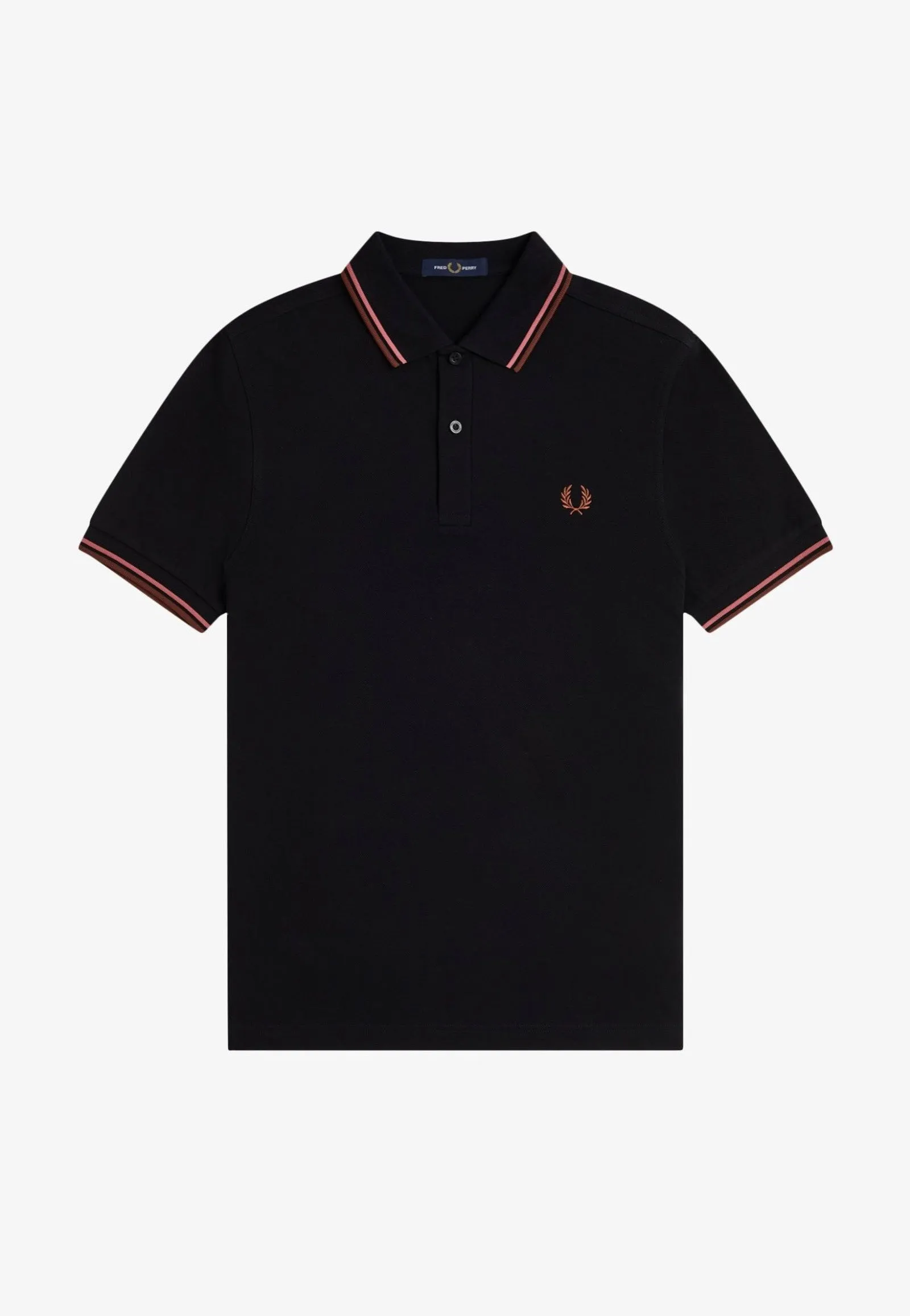 Fred Perry - Twin Tipped Black/Puttypink/Whbrw - Polo