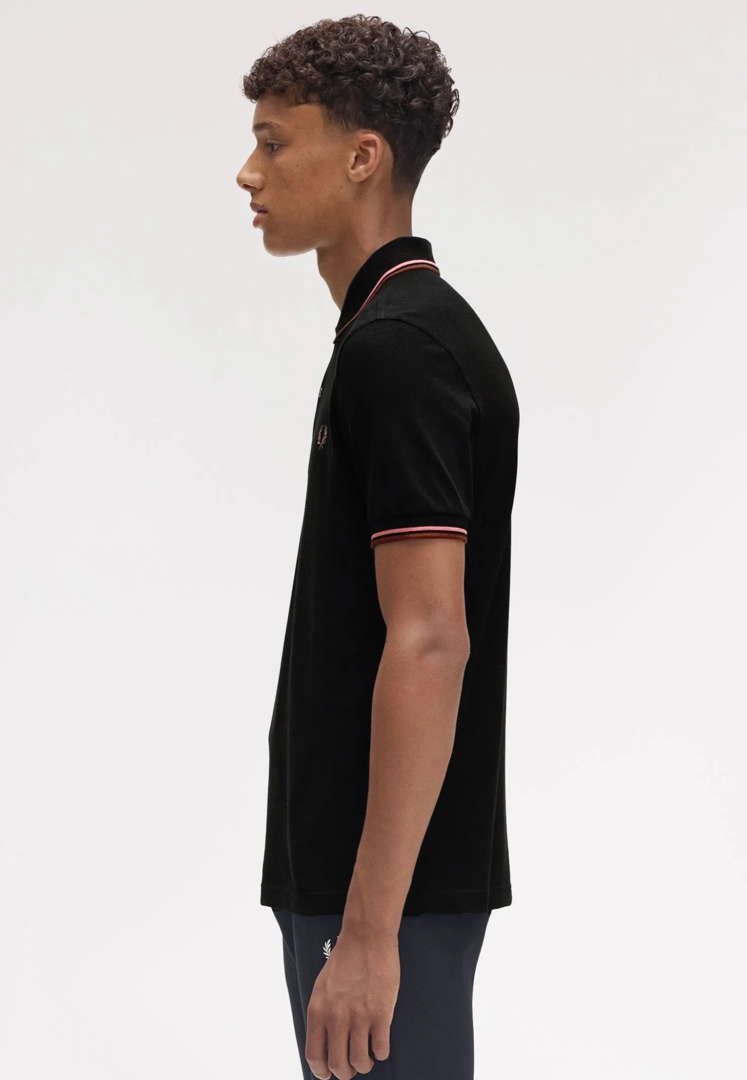 Fred Perry - Twin Tipped Black/Puttypink/Whbrw - Polo