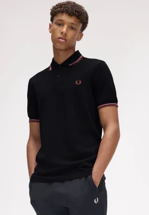 Fred Perry - Twin Tipped Black/Puttypink/Whbrw - Polo