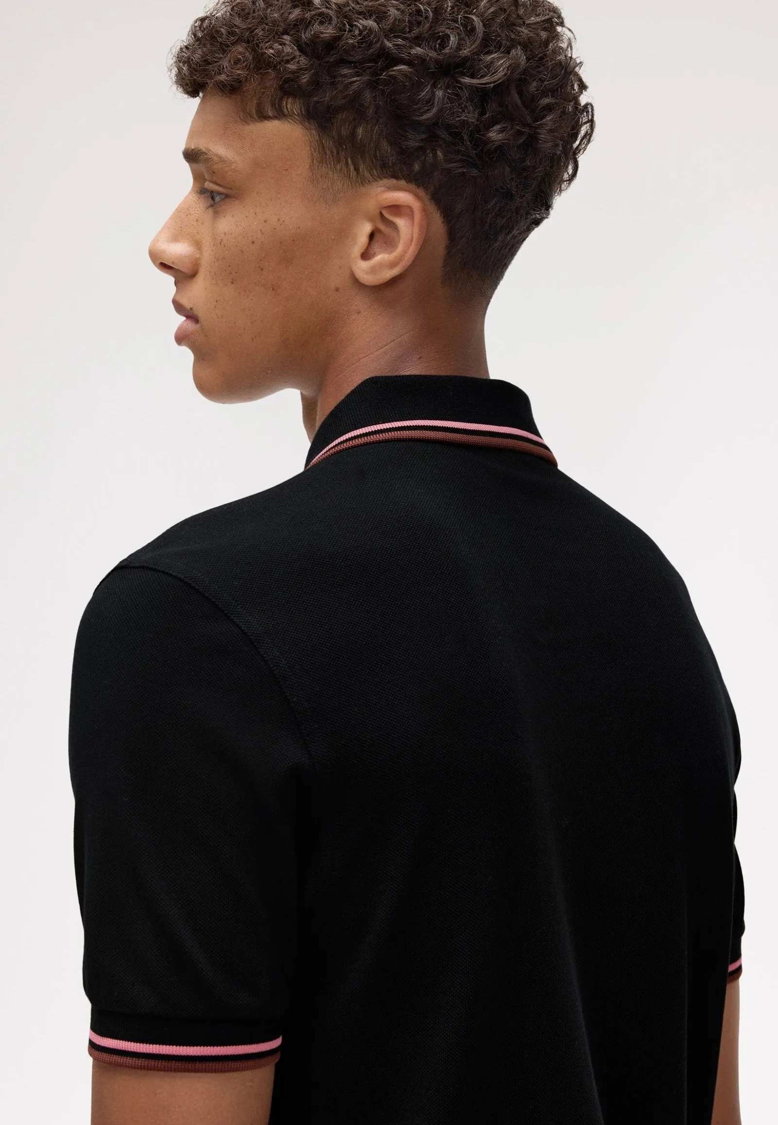 Fred Perry - Twin Tipped Black/Puttypink/Whbrw - Polo