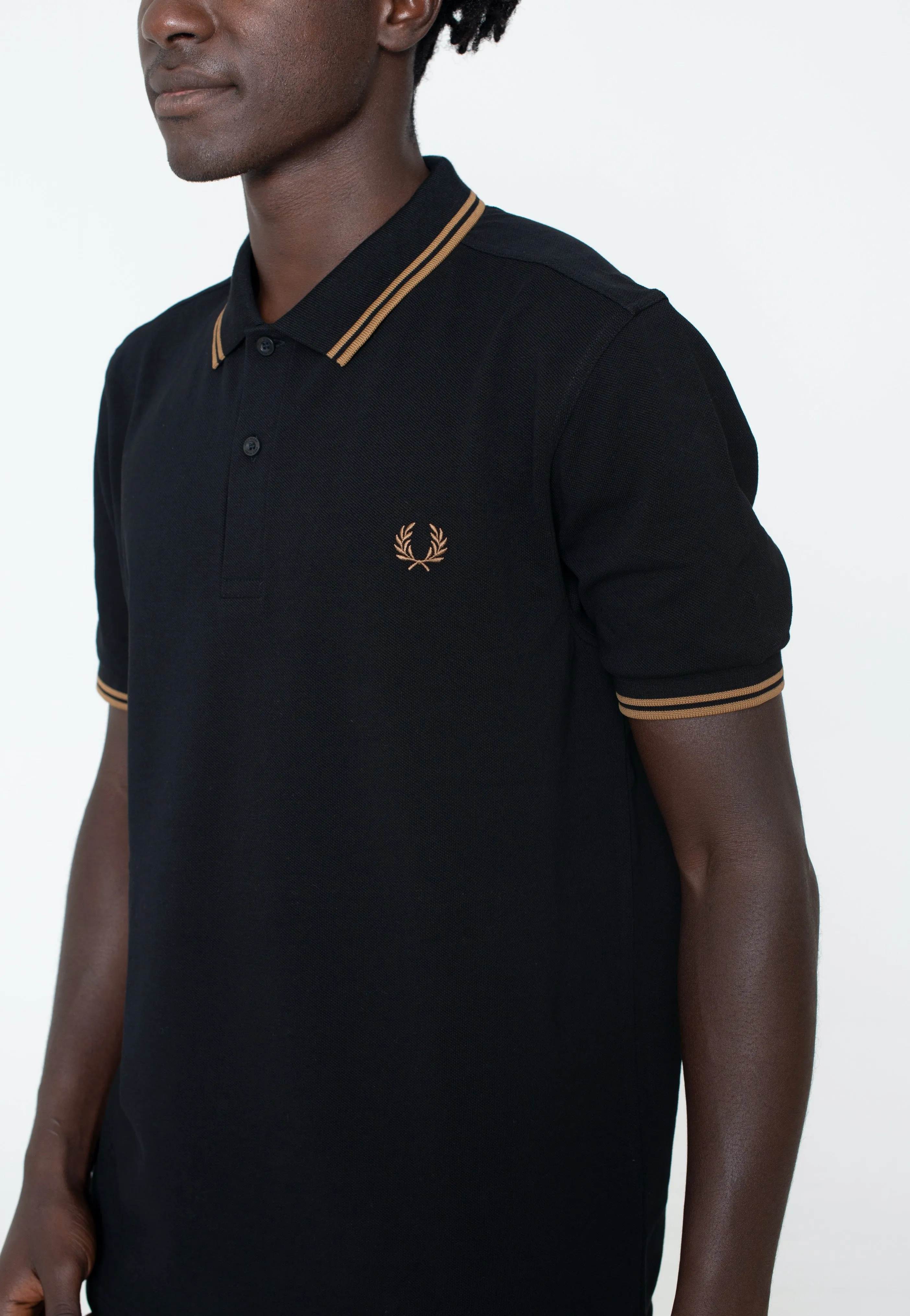Fred Perry - Twin Tipped Black/Shadedston - Polo