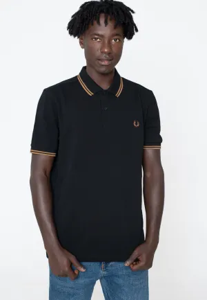 Fred Perry - Twin Tipped Black/Shadedston - Polo