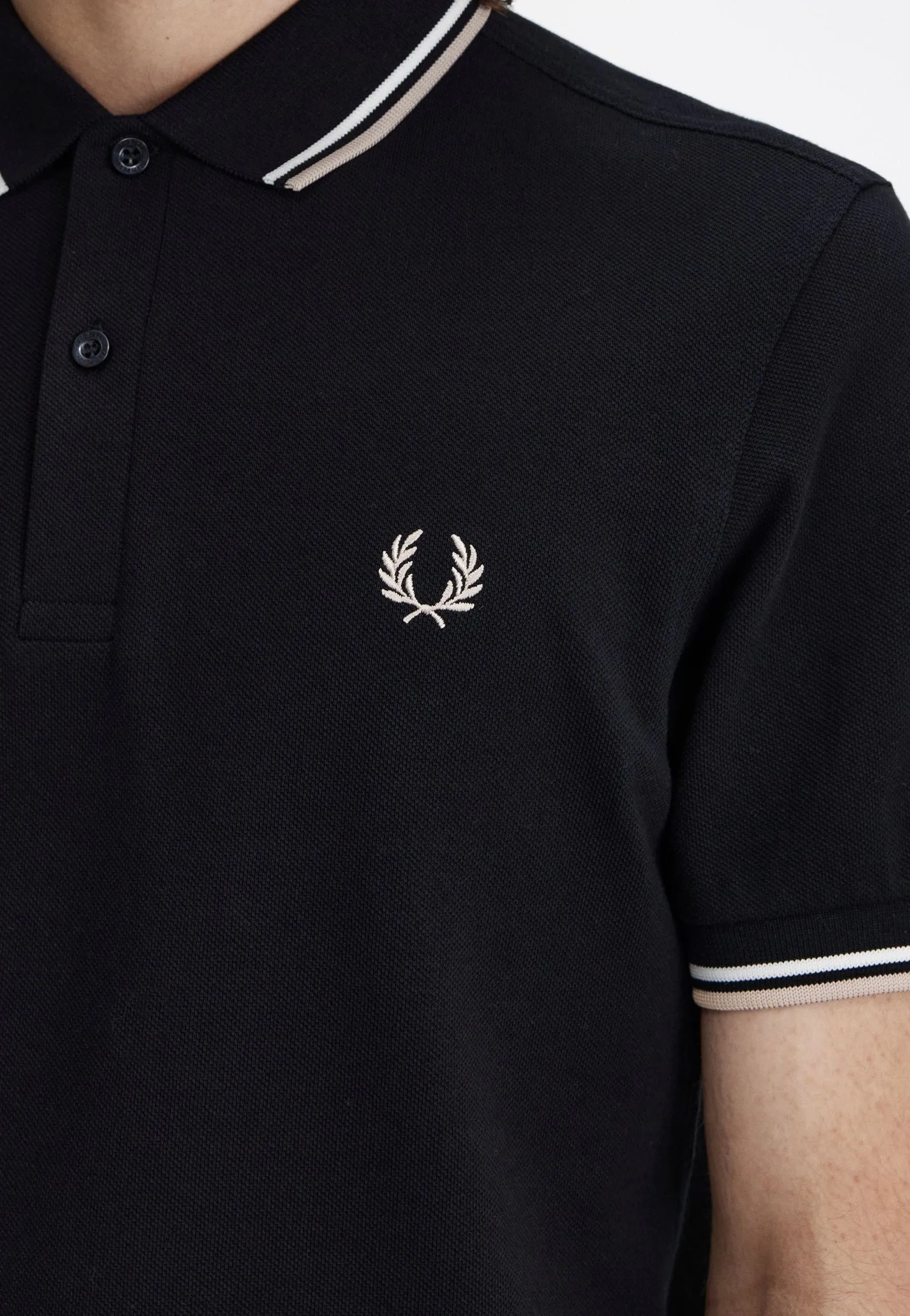 Fred Perry - Twin Tipped Black/Snow White/Warm Grey - Polo