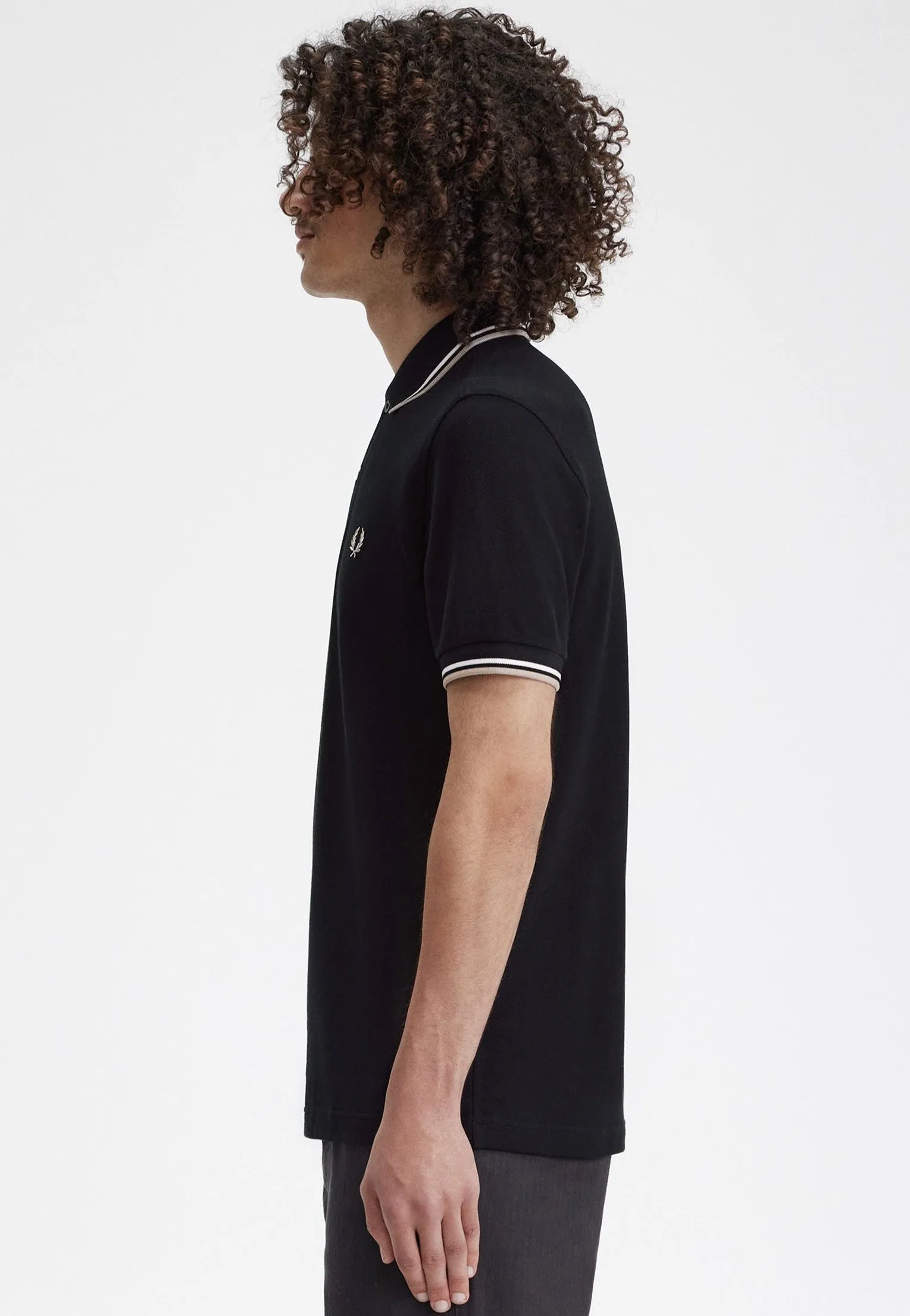 Fred Perry - Twin Tipped Black/Snow White/Warm Grey - Polo