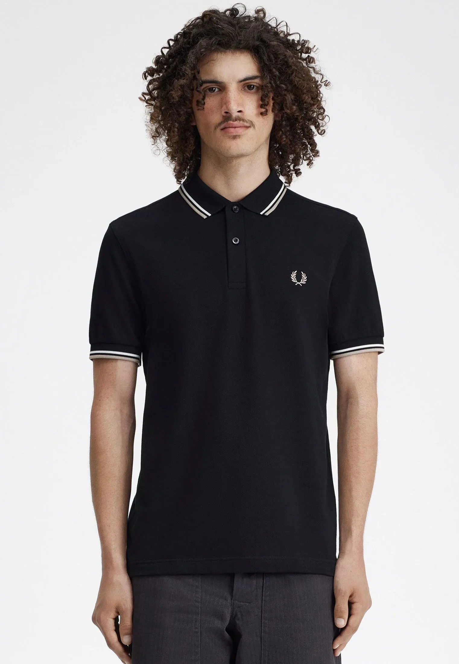 Fred Perry - Twin Tipped Black/Snow White/Warm Grey - Polo