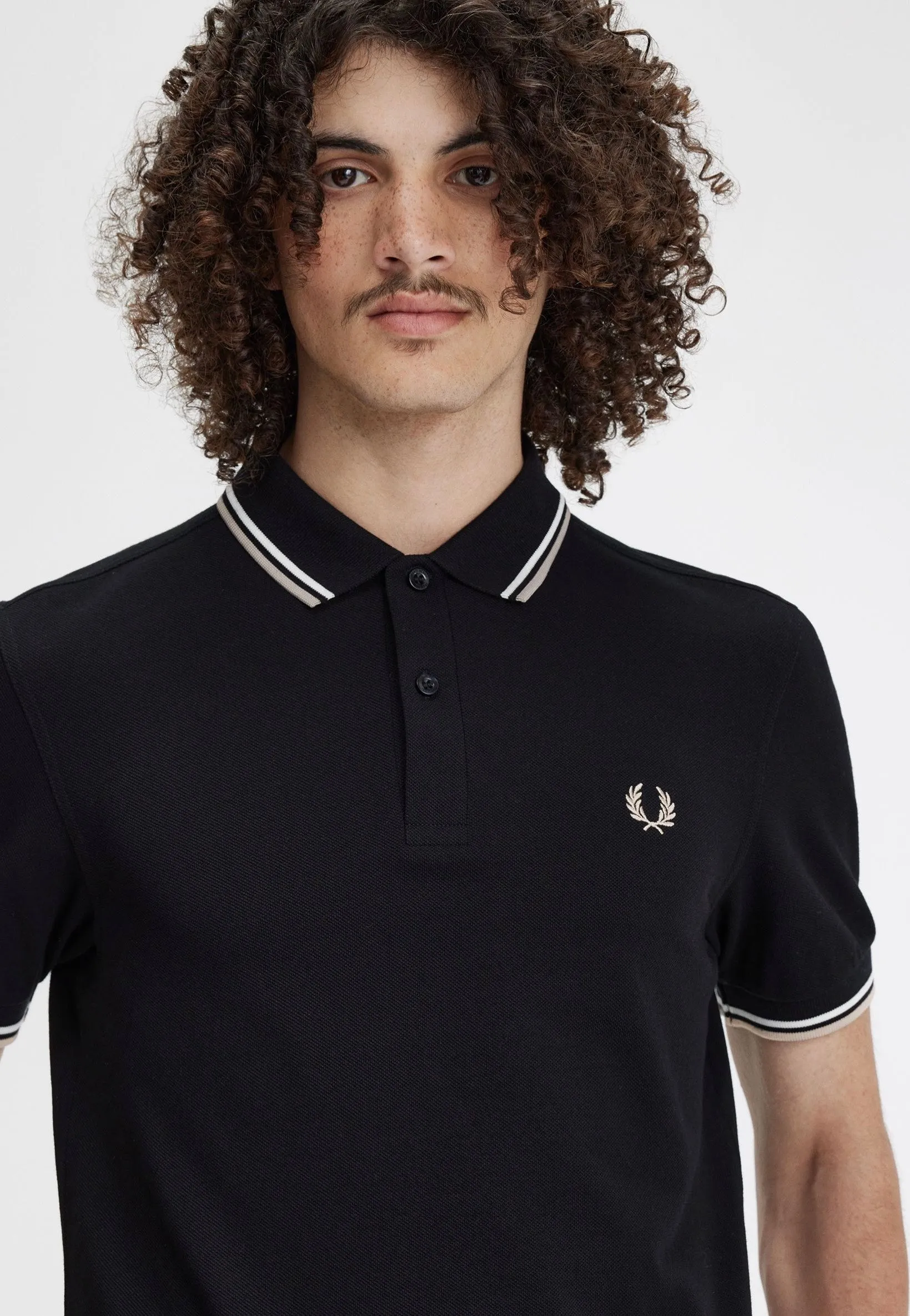 Fred Perry - Twin Tipped Black/Snow White/Warm Grey - Polo