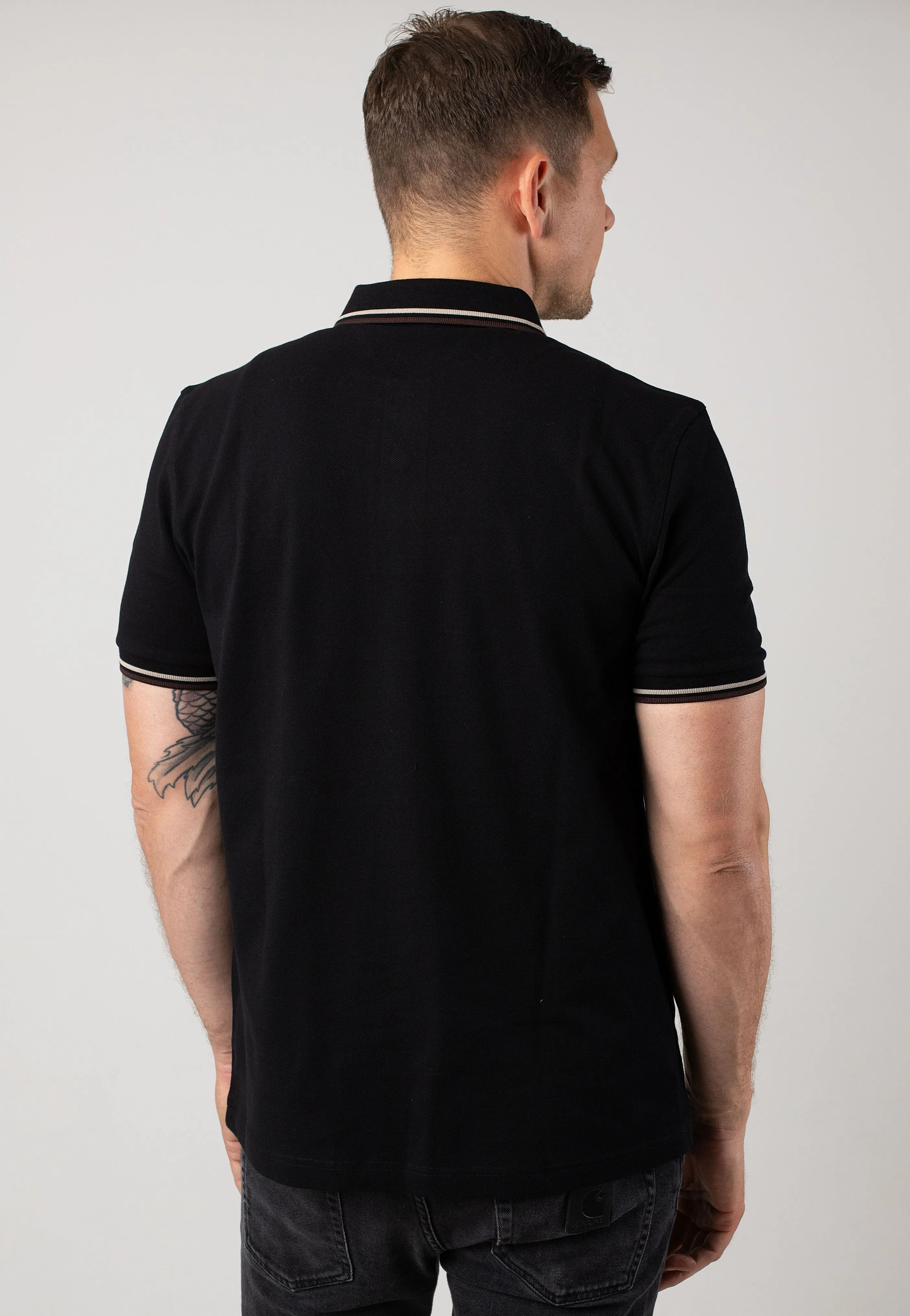 Fred Perry - Twin Tipped Black/Warm Grey/Carrington Road Brick - Polo