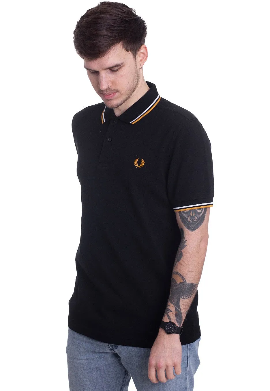 Fred Perry - Twin Tipped Black/Wht/Gold - Polo