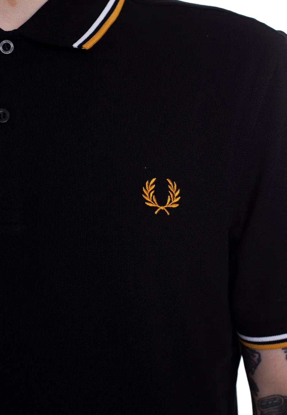 Fred Perry - Twin Tipped Black/Wht/Gold - Polo