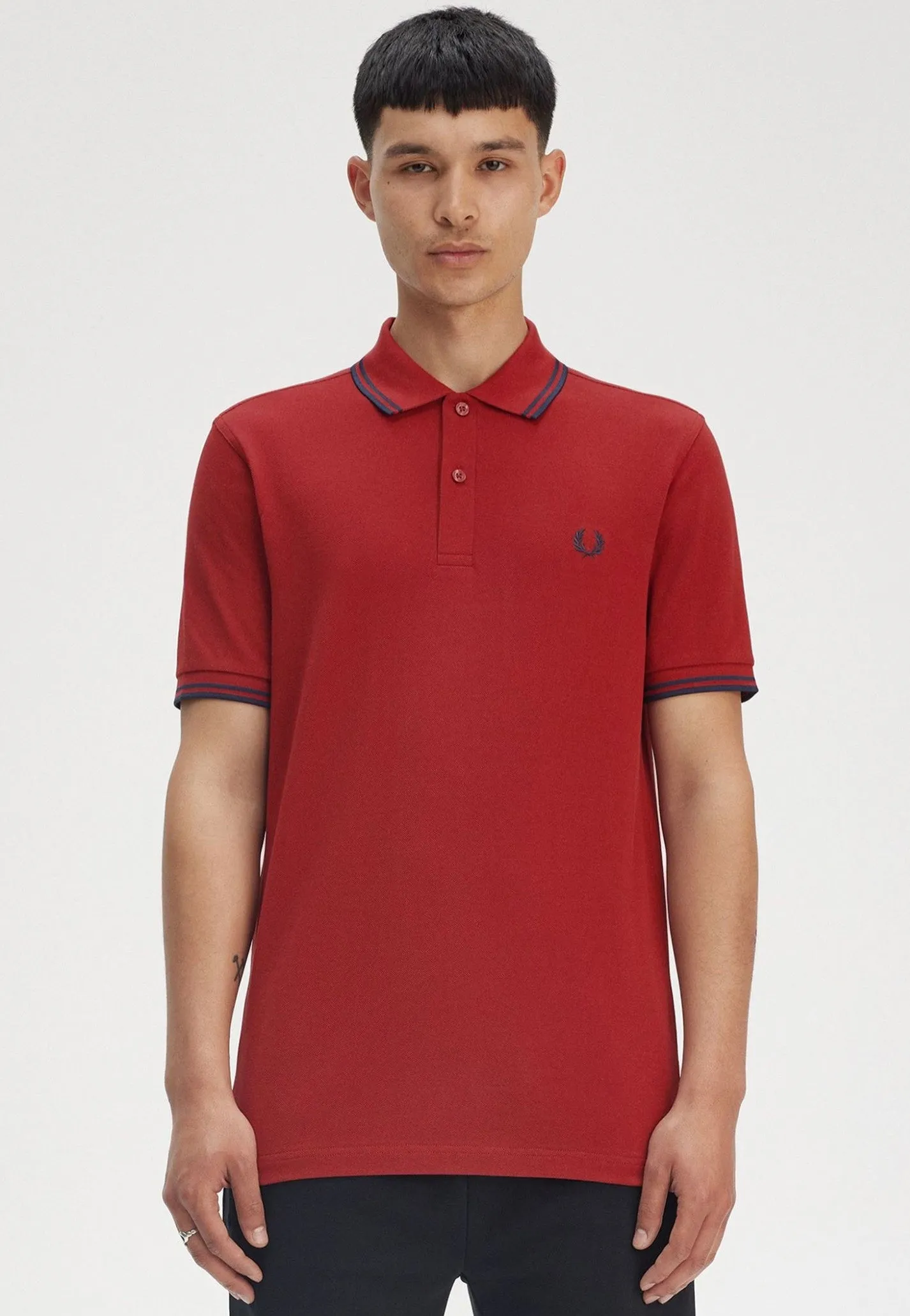 Fred Perry - Twin Tipped Burnt Red/Navy - Polo