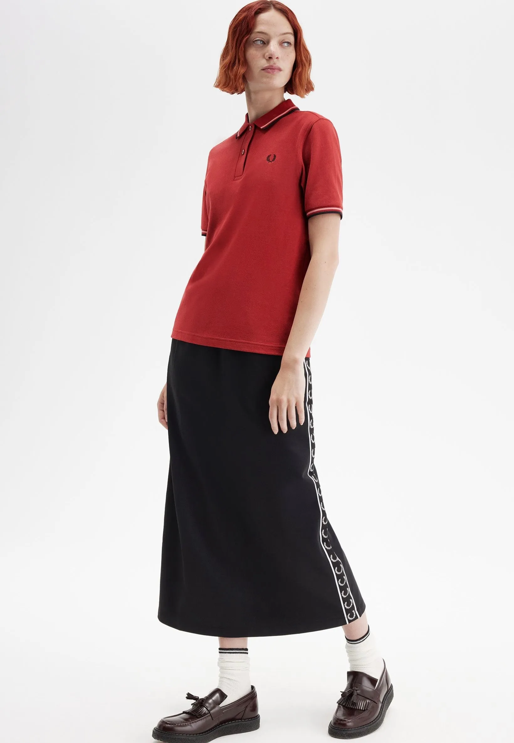 Fred Perry - Twin Tipped Burnt Red/Putty Pink/Black - Polo