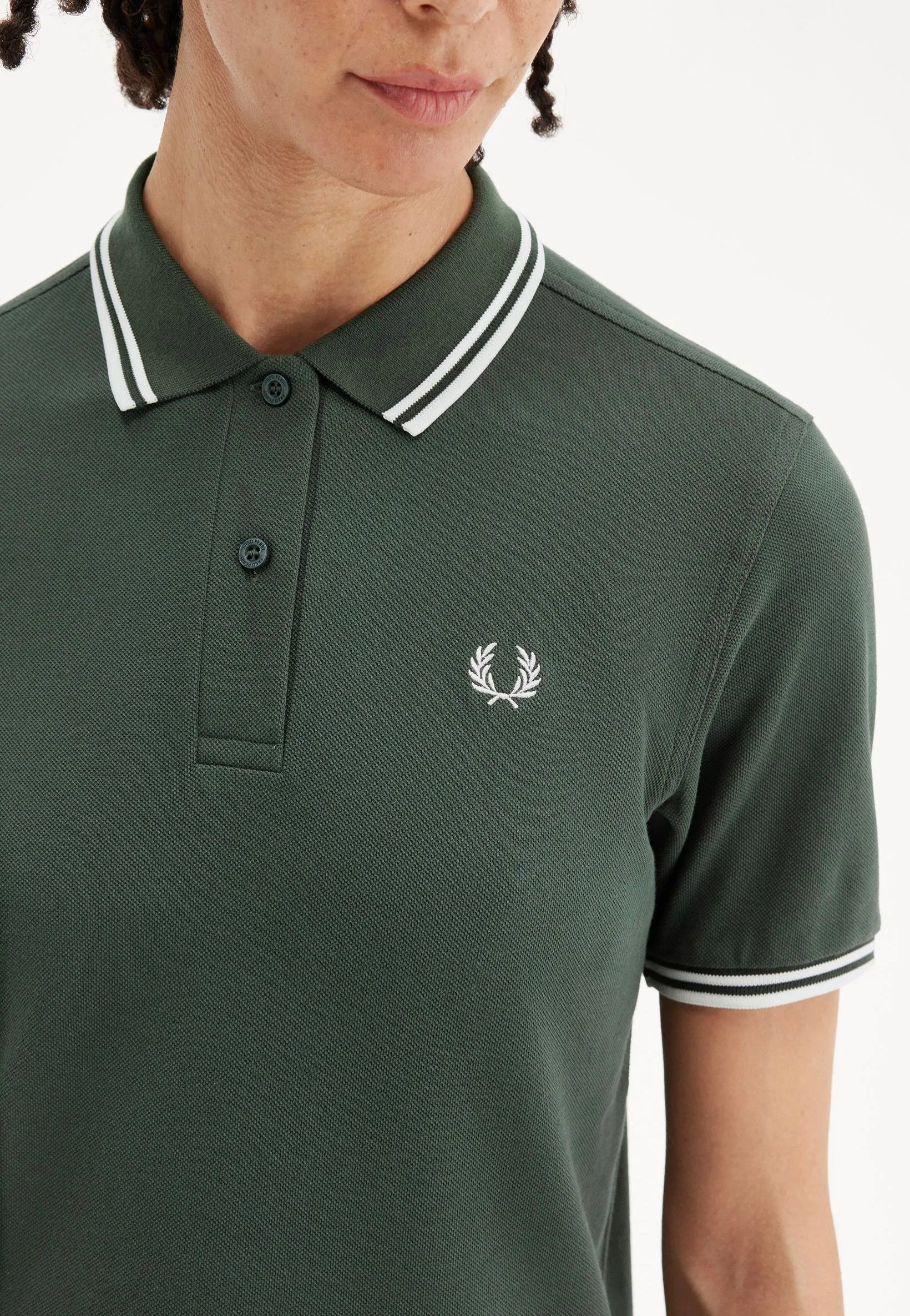 Fred Perry - Twin Tipped Court Green/Snow White - Polo
