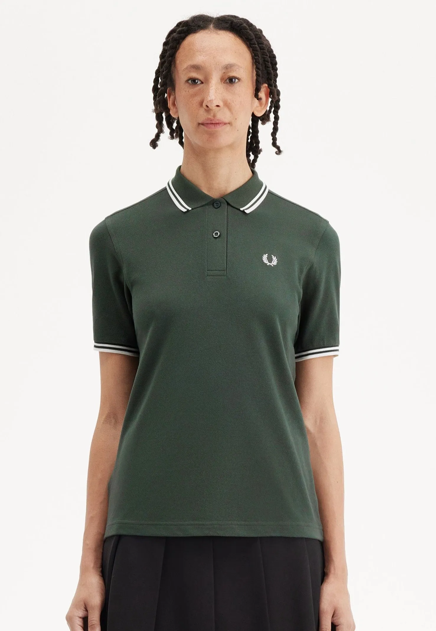 Fred Perry - Twin Tipped Court Green/Snow White - Polo