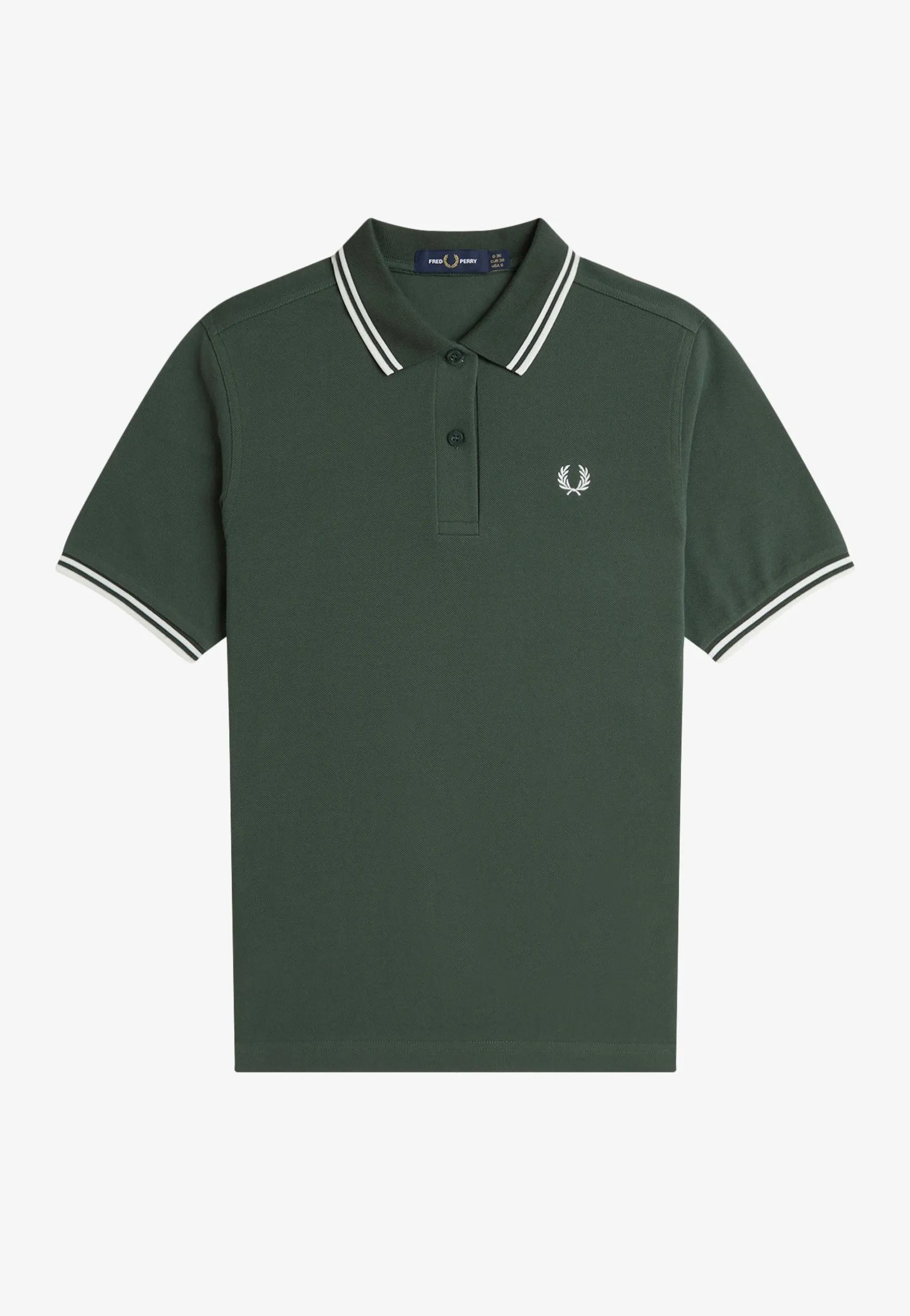 Fred Perry - Twin Tipped Court Green/Snow White - Polo