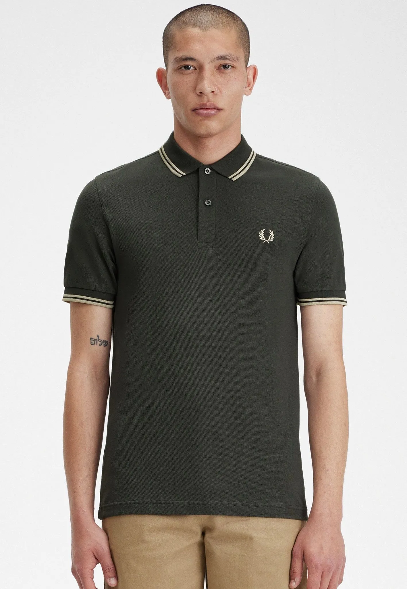 Fred Perry - Twin Tipped Field Green/Oatmeal - Polo