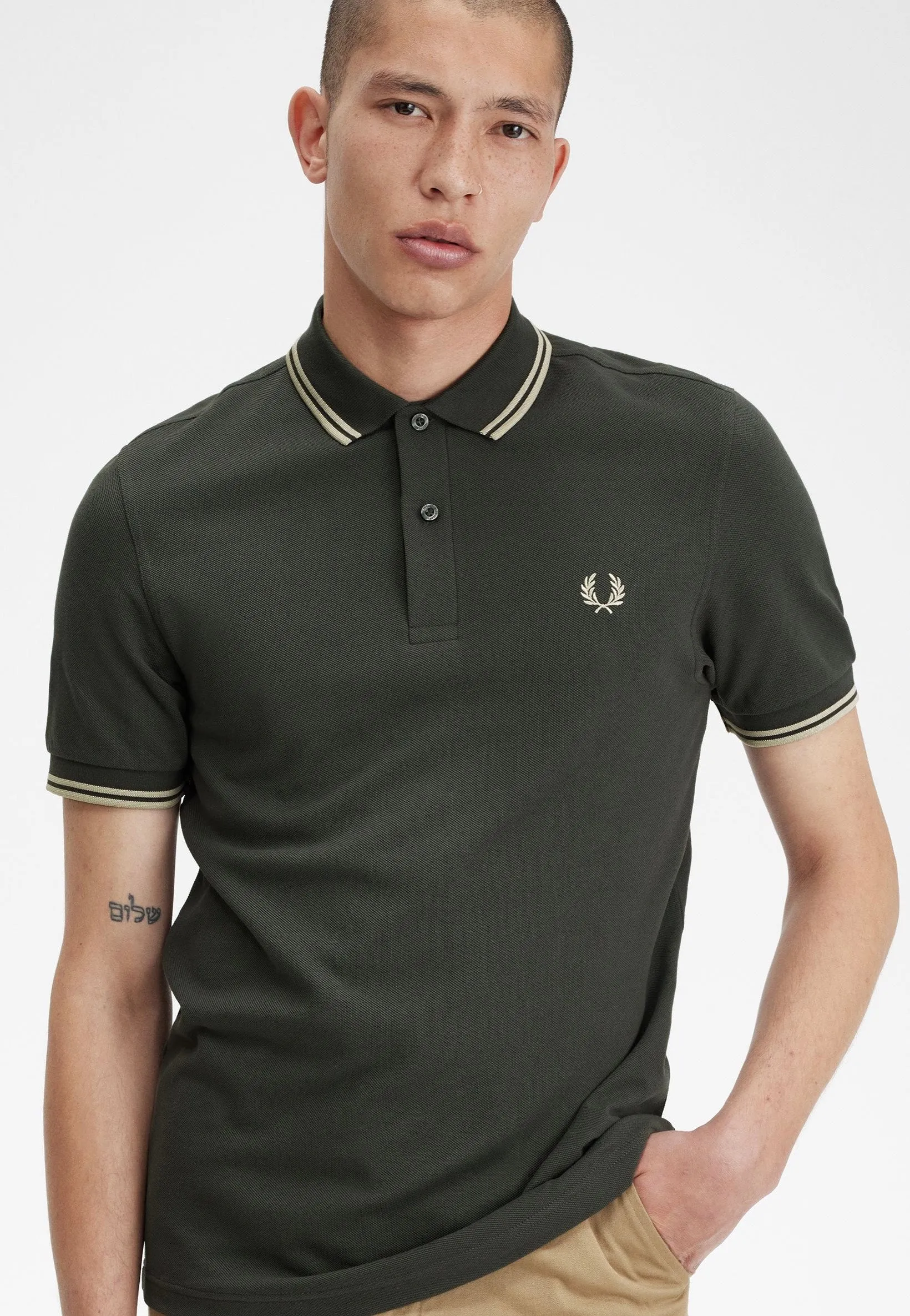 Fred Perry - Twin Tipped Field Green/Oatmeal - Polo