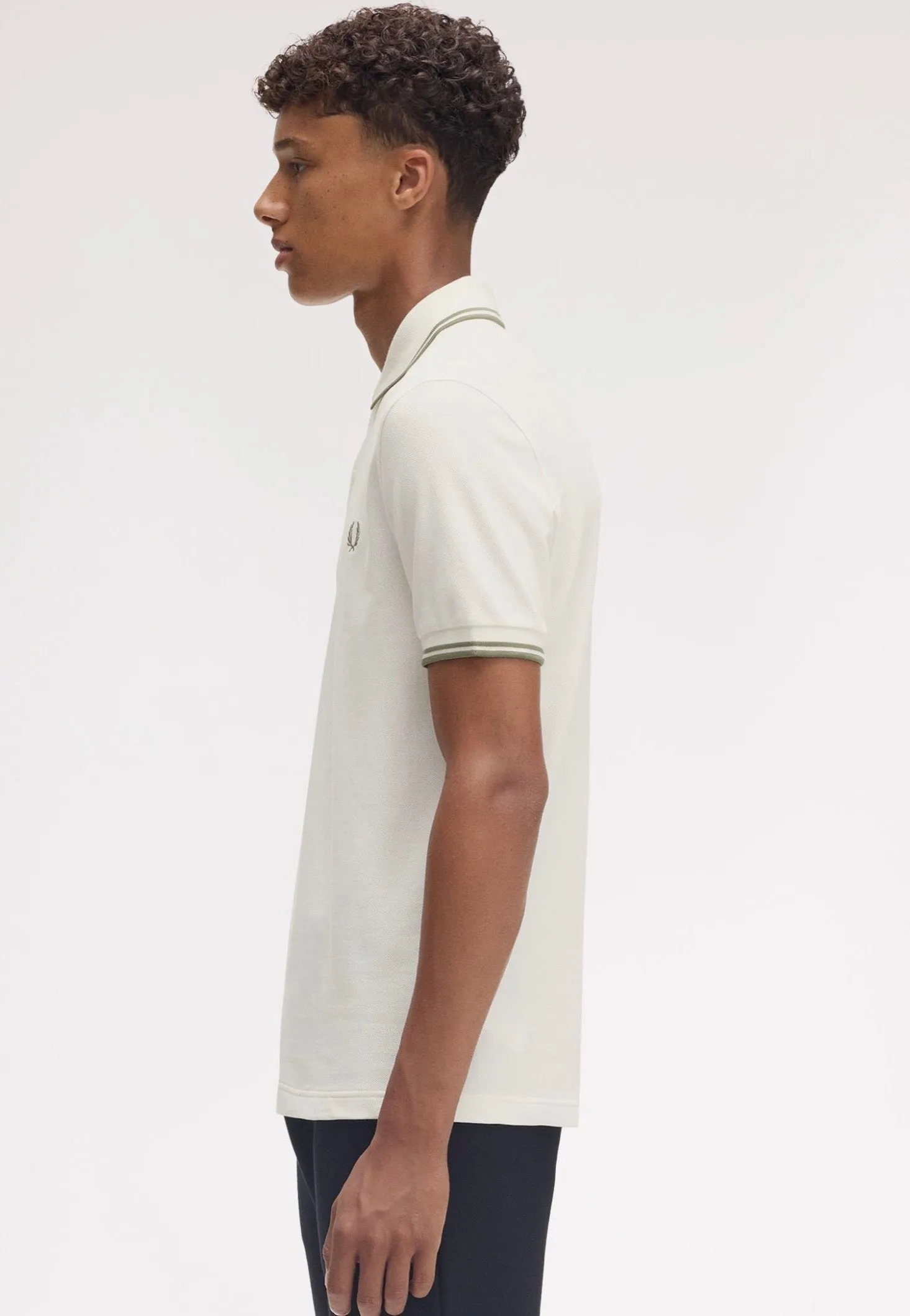 Fred Perry - Twin Tipped Lghecru/Olivmint - Polo