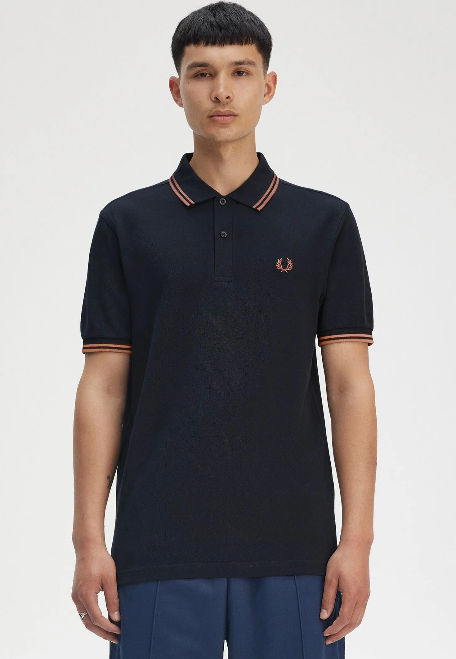 Fred Perry - Twin Tipped Navy/Cinnamon - Polo