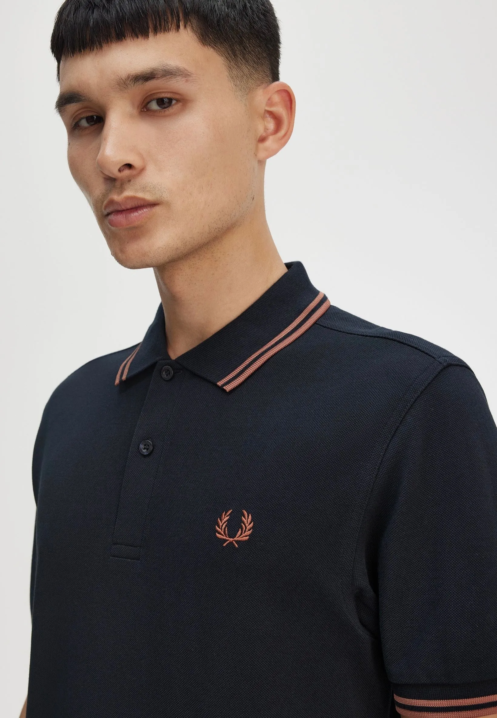Fred Perry - Twin Tipped Navy/Cinnamon - Polo