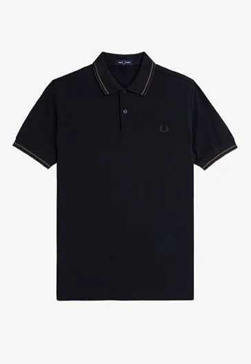 Fred Perry - Twin Tipped Navy/Laurel Wreath Green/Carrington Road Brick - Polo