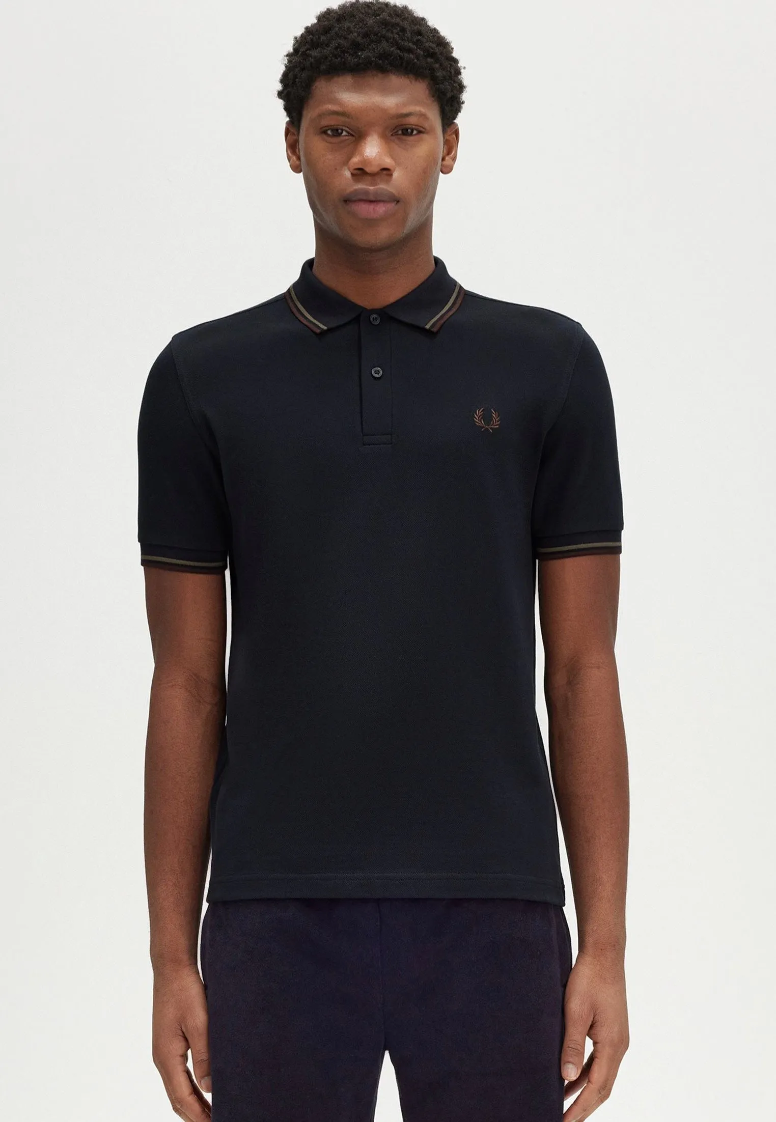 Fred Perry - Twin Tipped Navy/Laurel Wreath Green/Carrington Road Brick - Polo
