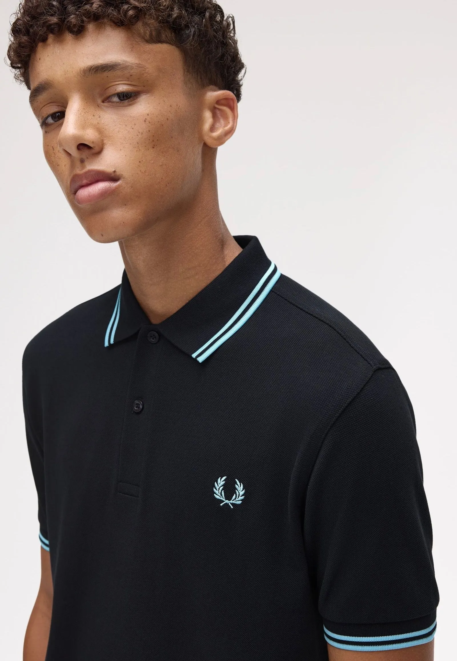 Fred Perry - Twin Tipped Navy/Mint Blue - Polo