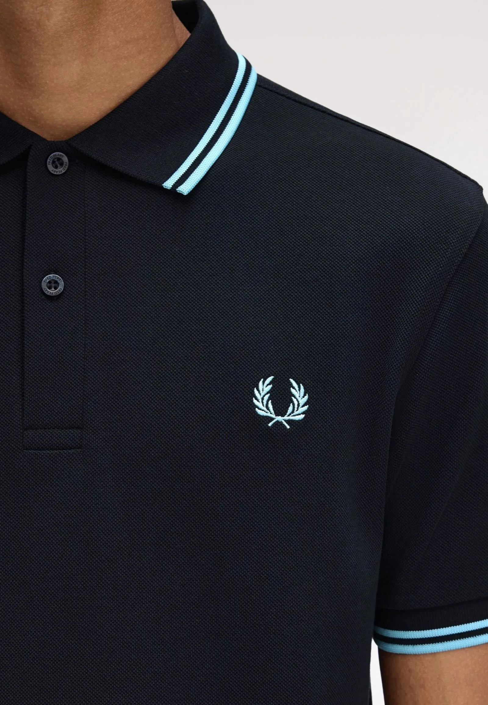 Fred Perry - Twin Tipped Navy/Mint Blue - Polo