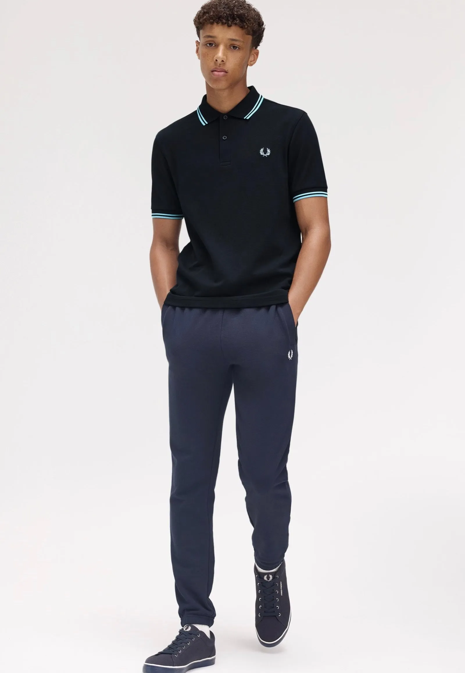 Fred Perry - Twin Tipped Navy/Mint Blue - Polo