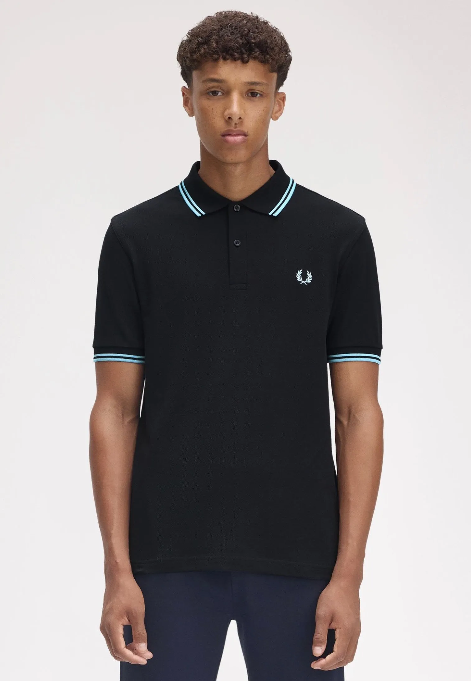 Fred Perry - Twin Tipped Navy/Mint Blue - Polo