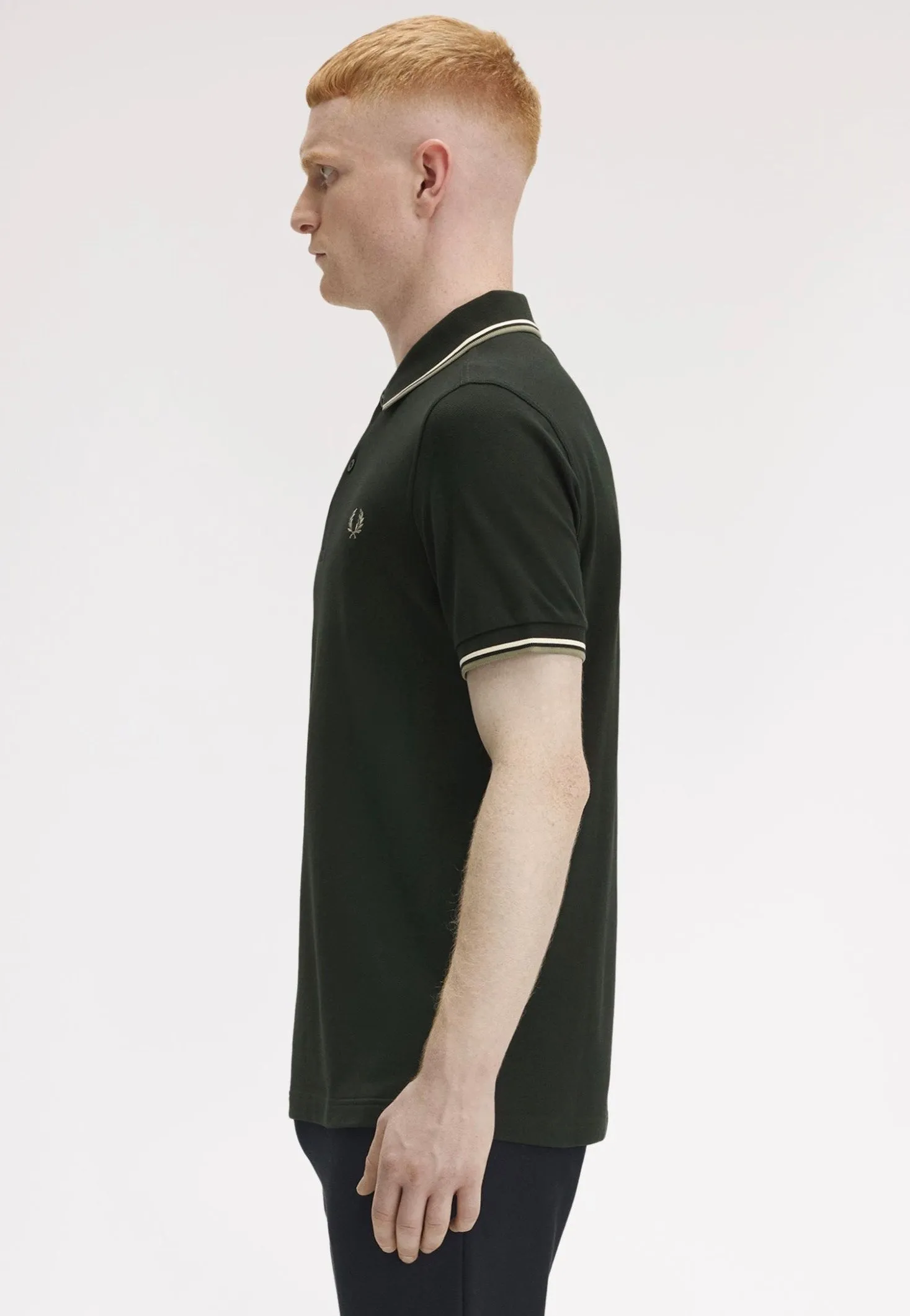 Fred Perry - Twin Tipped Night Green/Light Ecru/Olive Mint - Polo